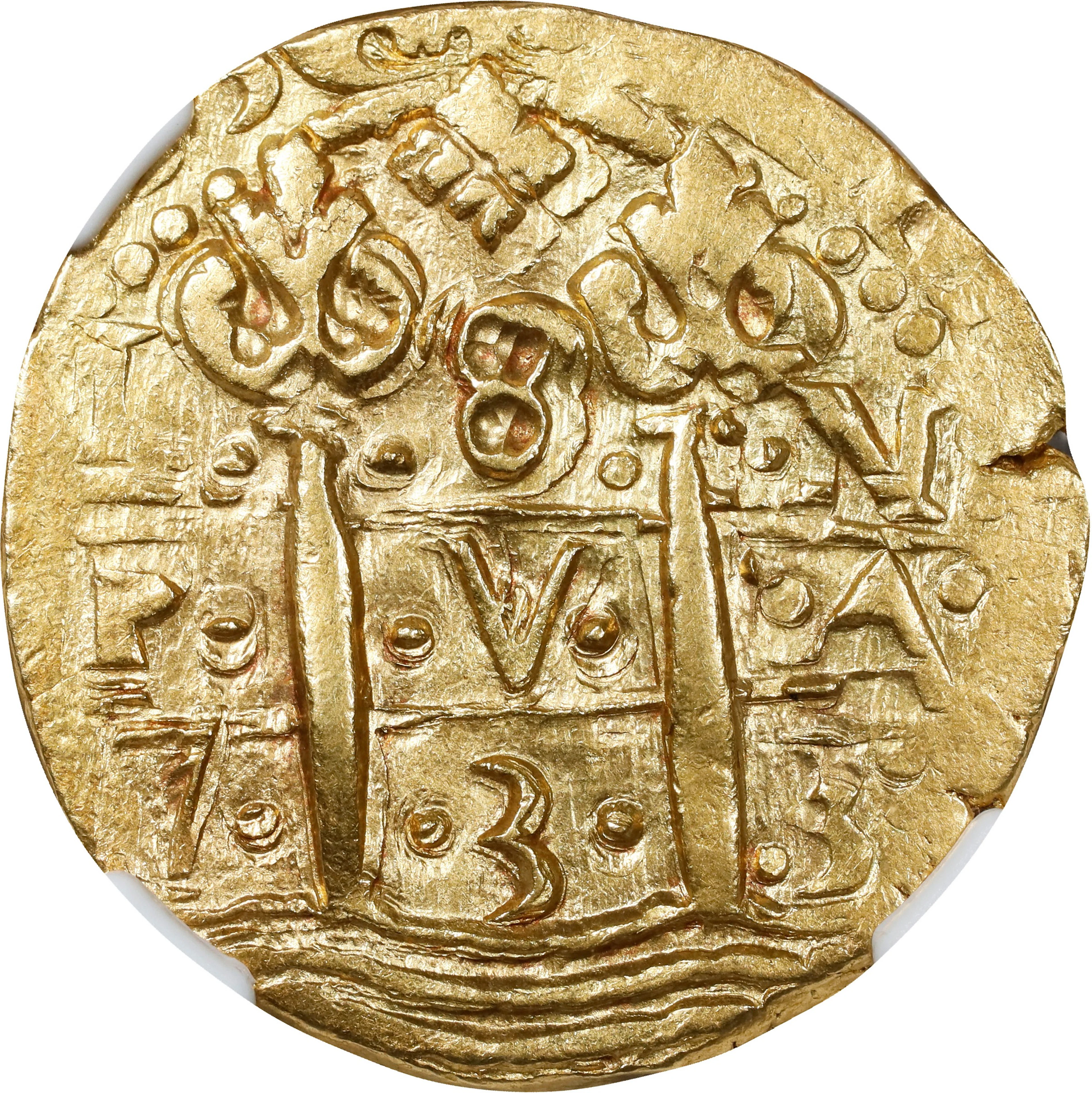 PERU. 8 Escudos, 1733-L N. Lima Mint. Philip V. NGC MS-62.