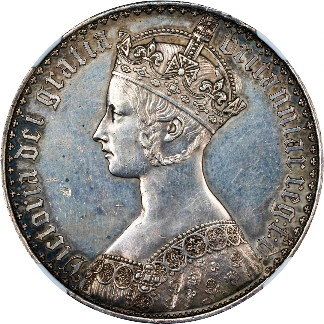 GREAT BRITAIN. "Gothic" Crown, 1847 Year UNDECIMO. London Mint. Victoria.