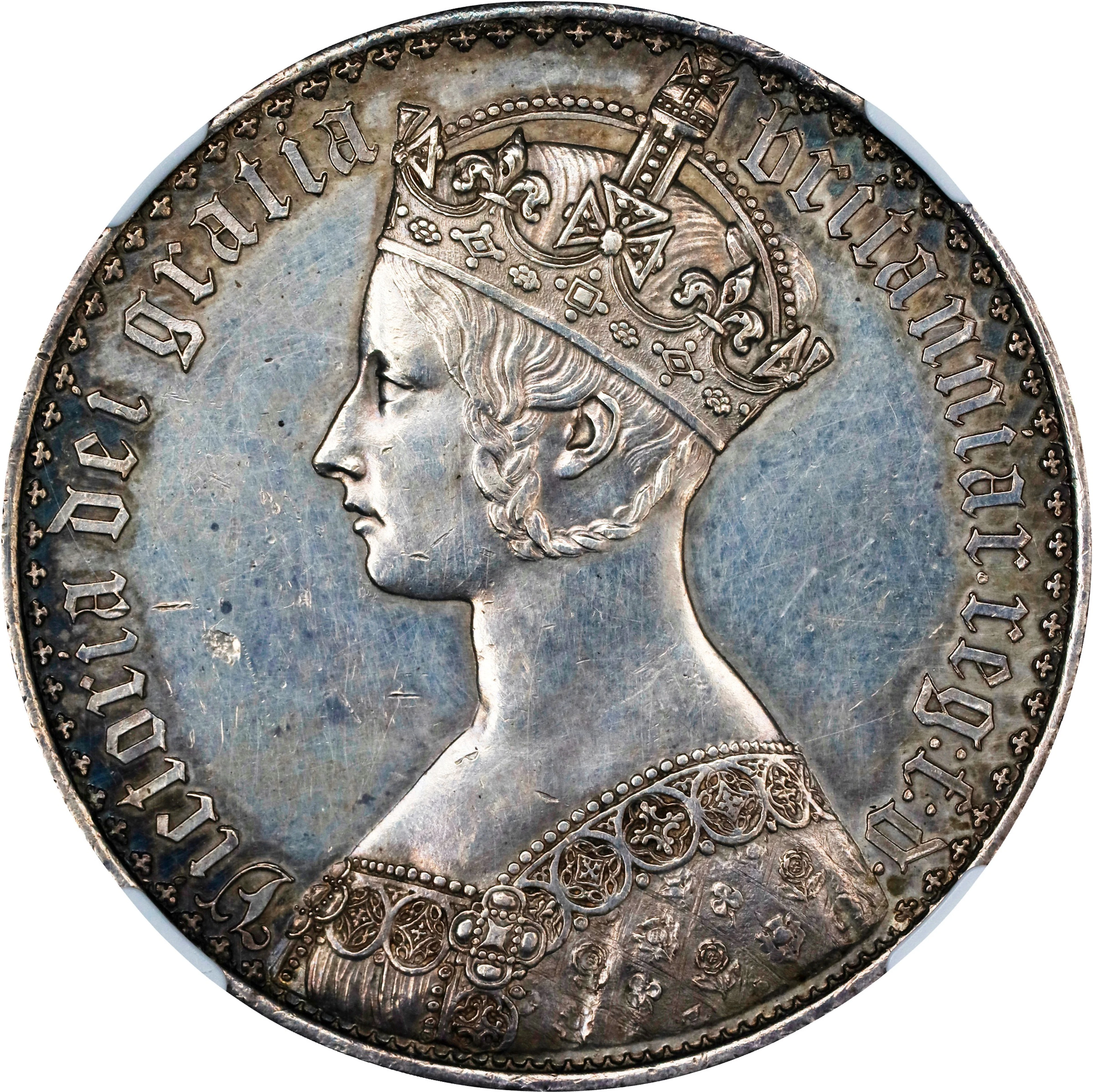 GREAT BRITAIN. "Gothic" Crown, 1847 Year UNDECIMO. London Mint. Victoria.