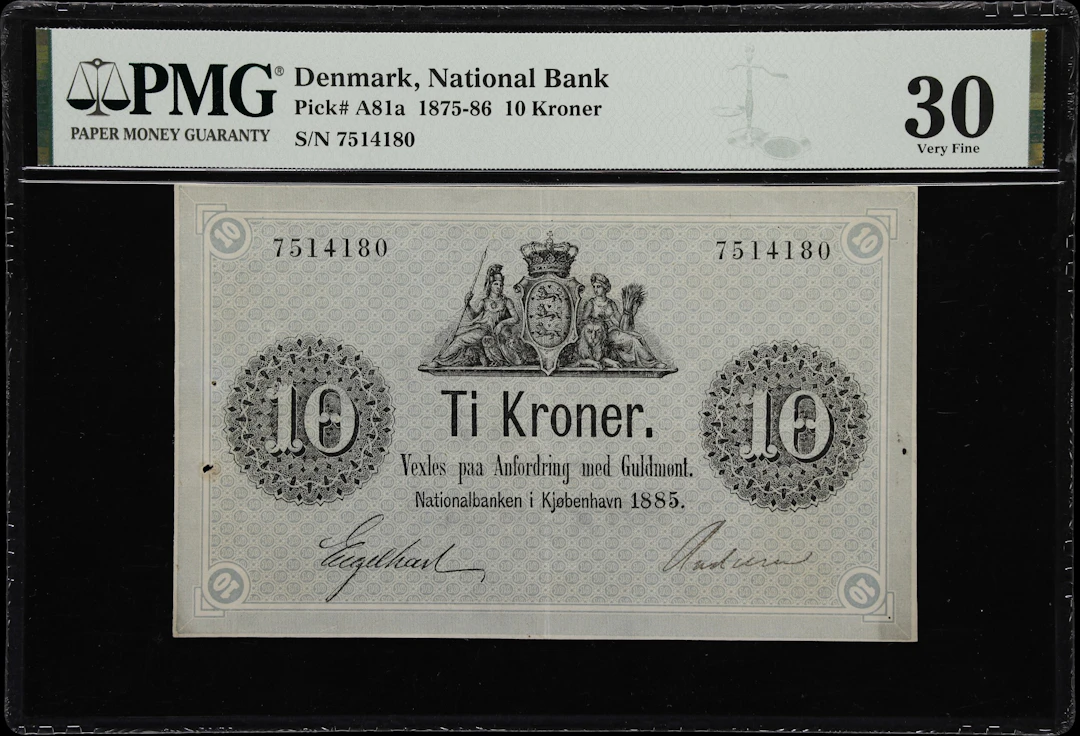 (◊) DENMARK. Nationalbanken i Kiobenhavn. 10 Kroner, 1885. P-A81a.