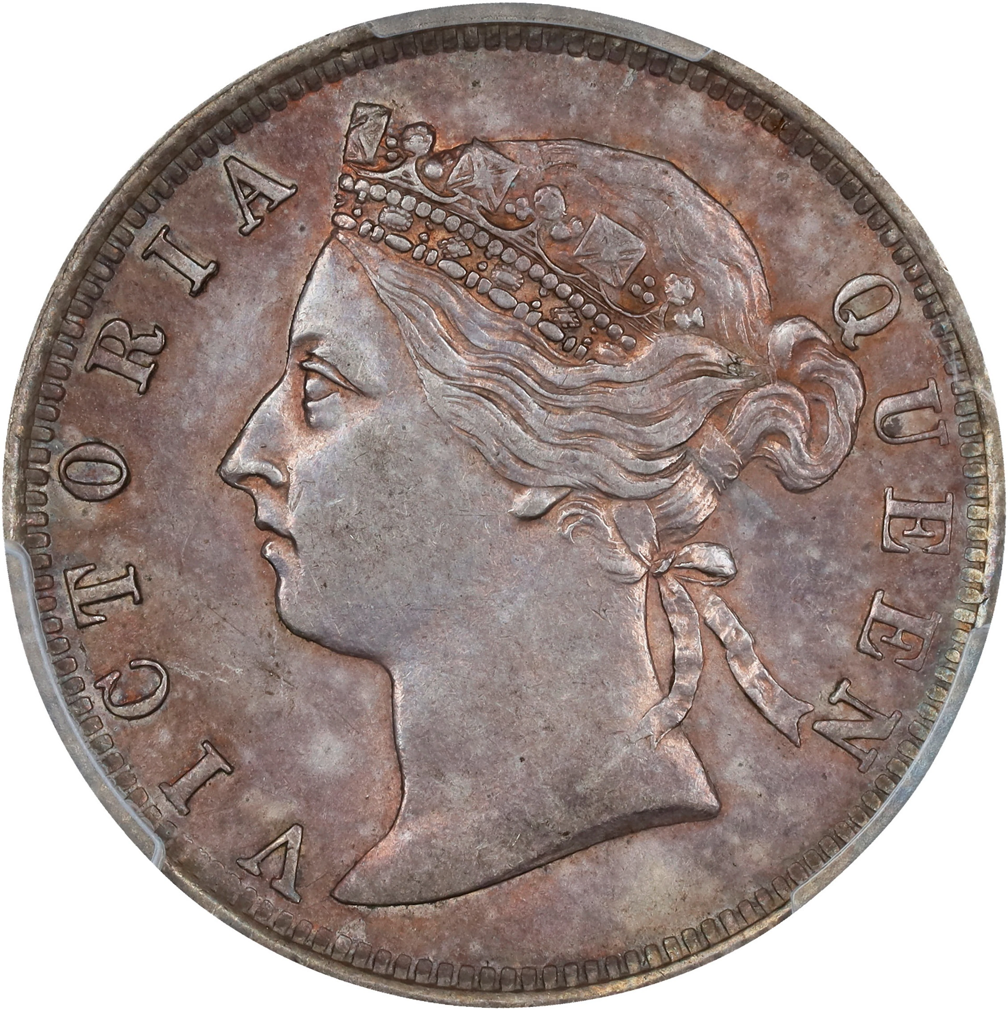 (t) HONG KONG (SAR). 20 Cents, 1893. London Mint. Victoria. PCGS AU-55.