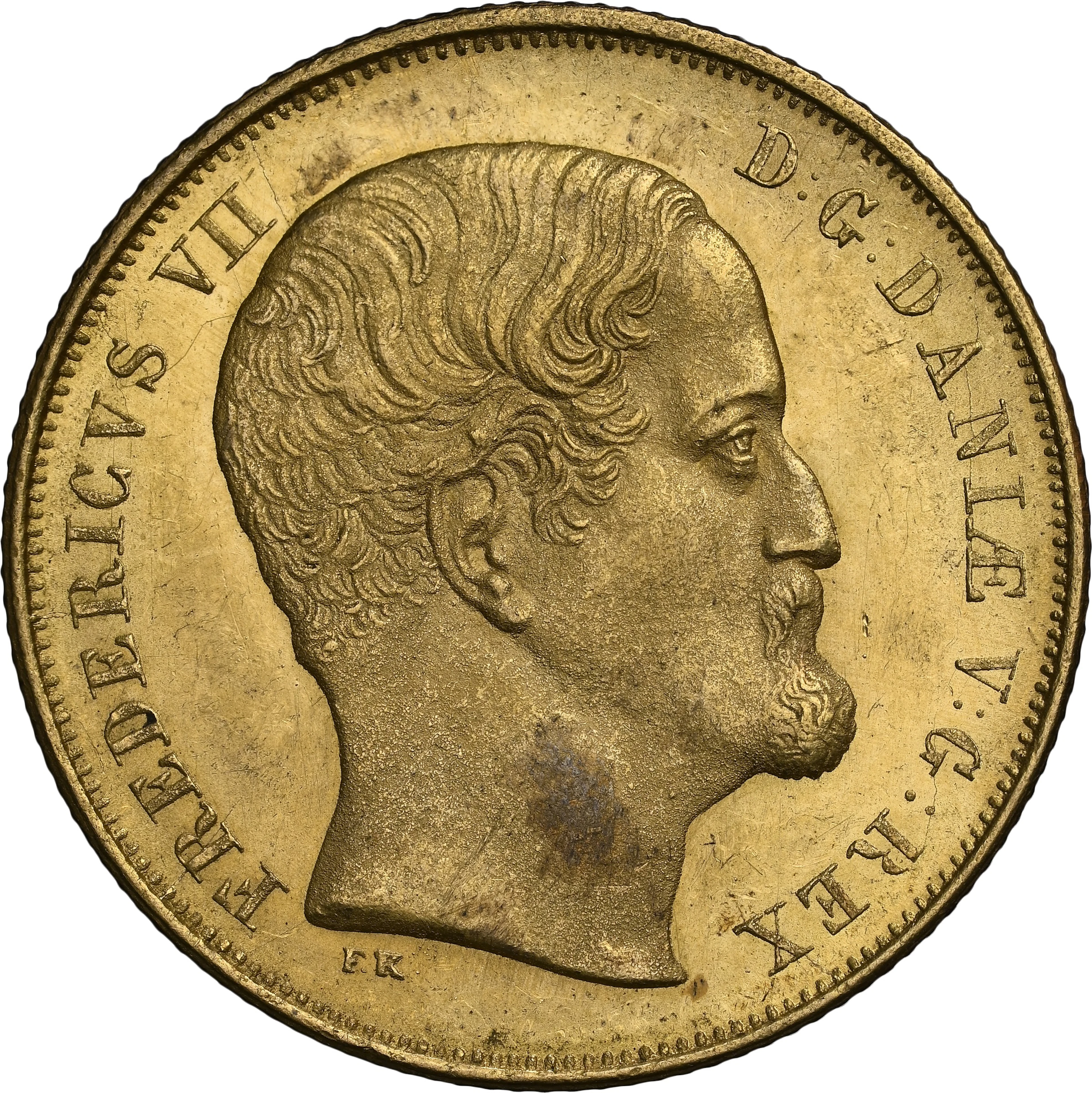 DENMARK. 2 Frederik d'or, 1851. Altona Mint. Frederik VII. NGC MS-64.