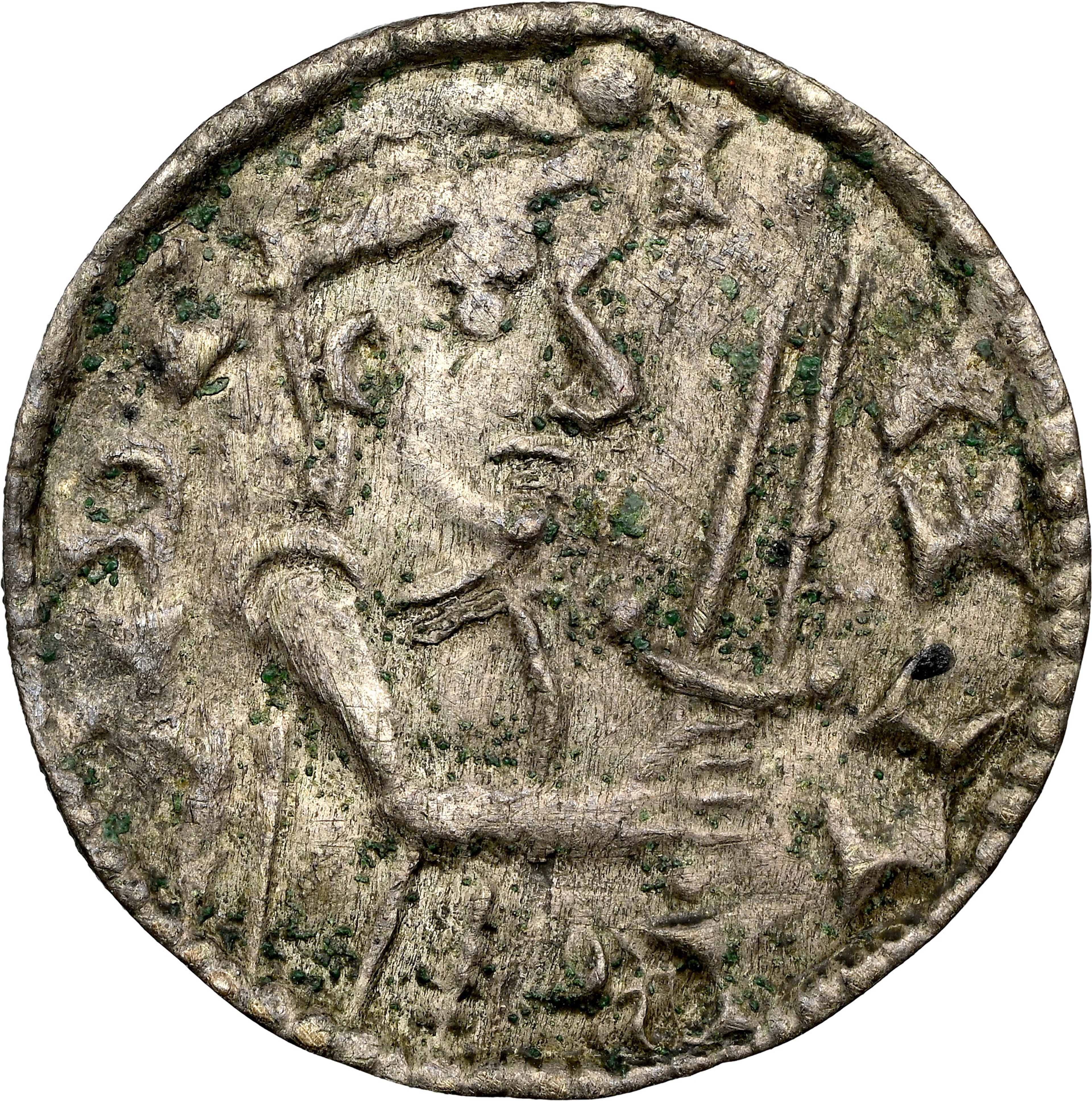 DENMARK. Penny, ND (1076-80). Slagelse Mint. Harald Hen. NGC AU Details--Environ