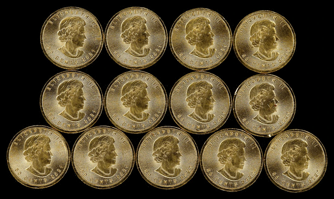 (0.418 oz, 13 g AGW). Canada. Lot of (13) 2021 1 gram Gold 50 Cents.