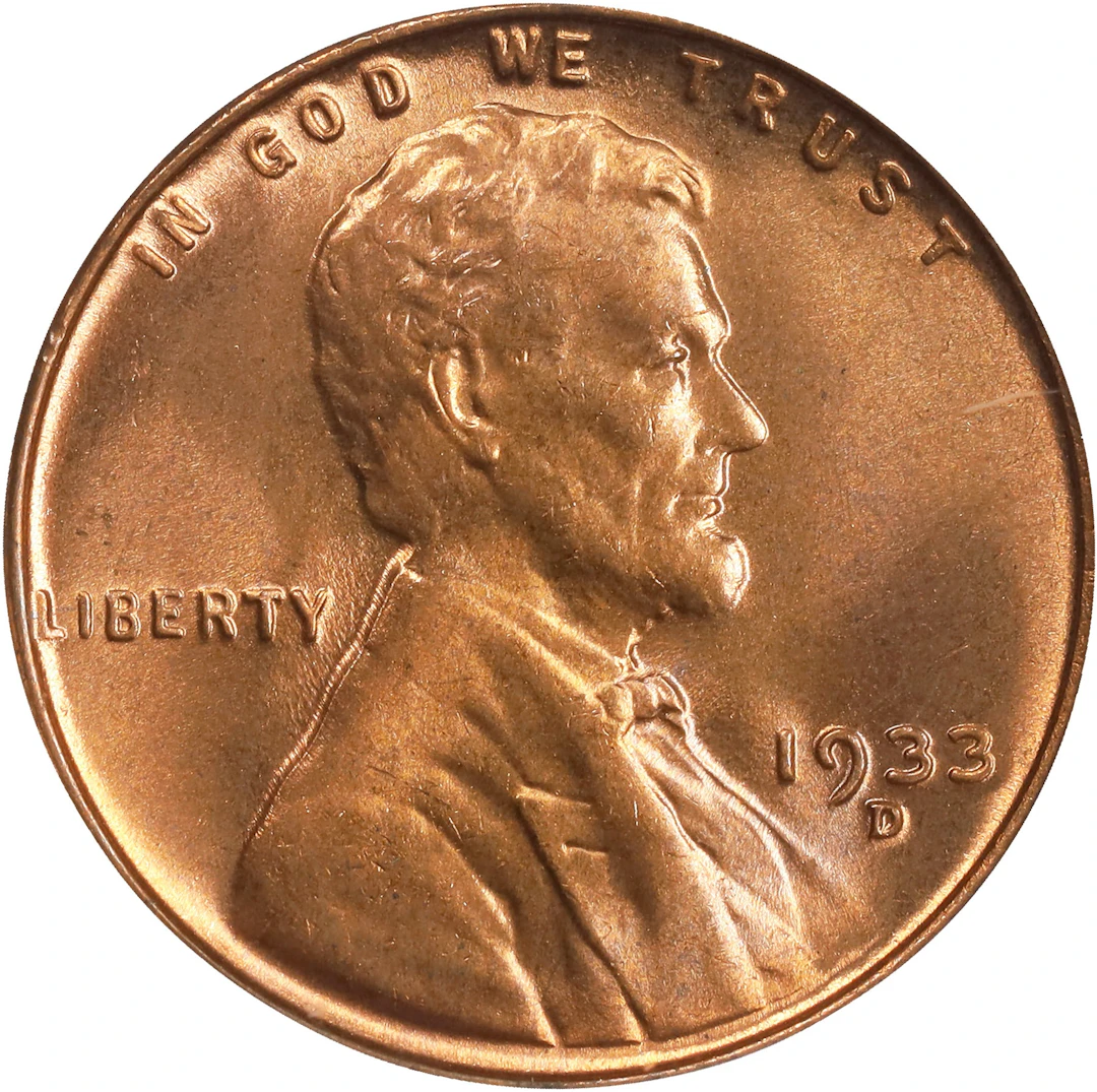 1933-D Lincoln Cent. MS-66 RD (PCGS).