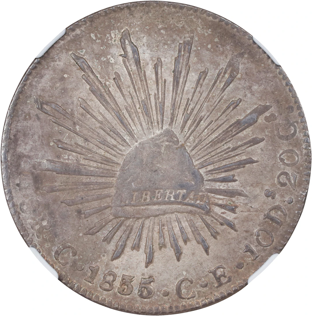 MEXICO. 8 Reales, 1855/6-C CE. Culiacan Mint. NGC AU-58.