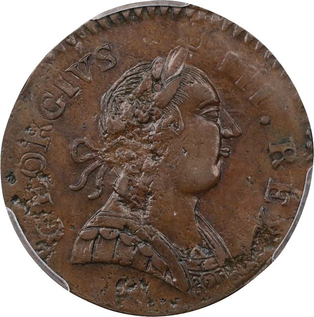 1788 Machin's Mills Halfpenny / Connecticut Copper Muling. Vlack 13-88CT