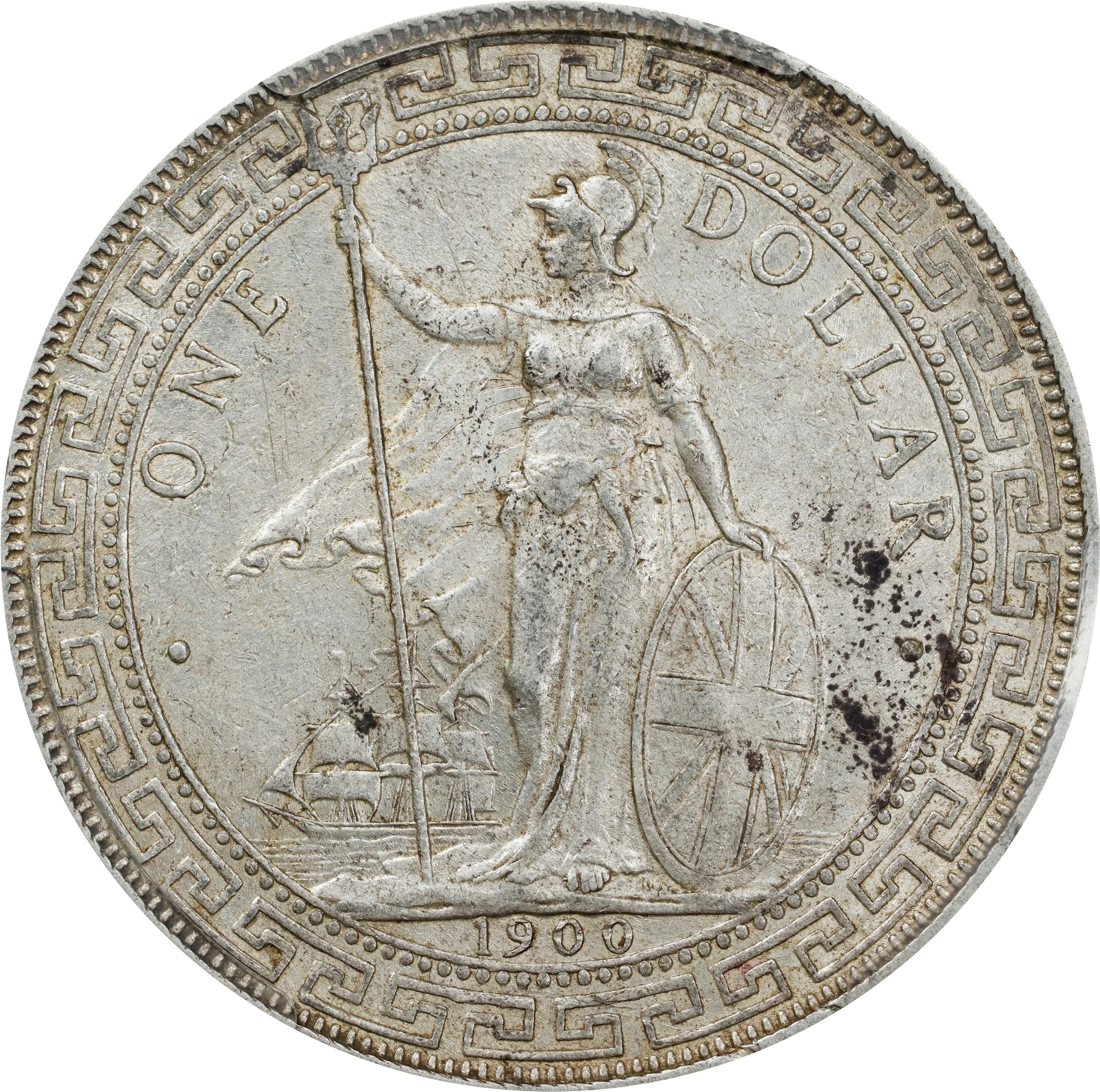 GREAT BRITAIN. Trade Dollar, 1900-B. Bombay Mint. Victoria. PCGS AU-55.