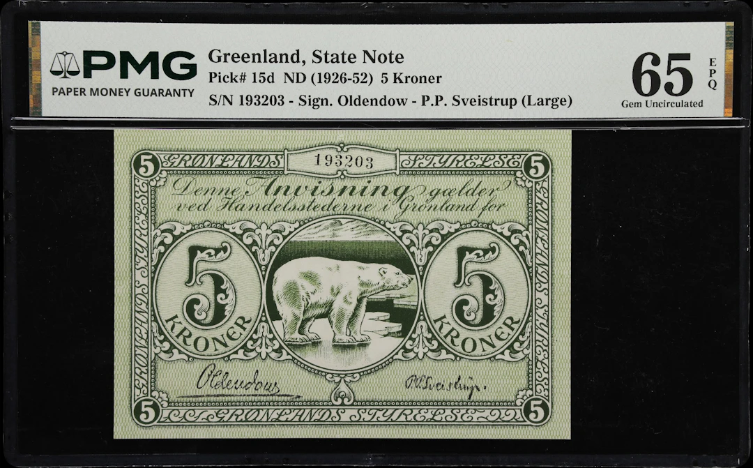 GREENLAND. Gronlands Styrelse. 5 Kroner, ND (1926-52). P-15d. PMG