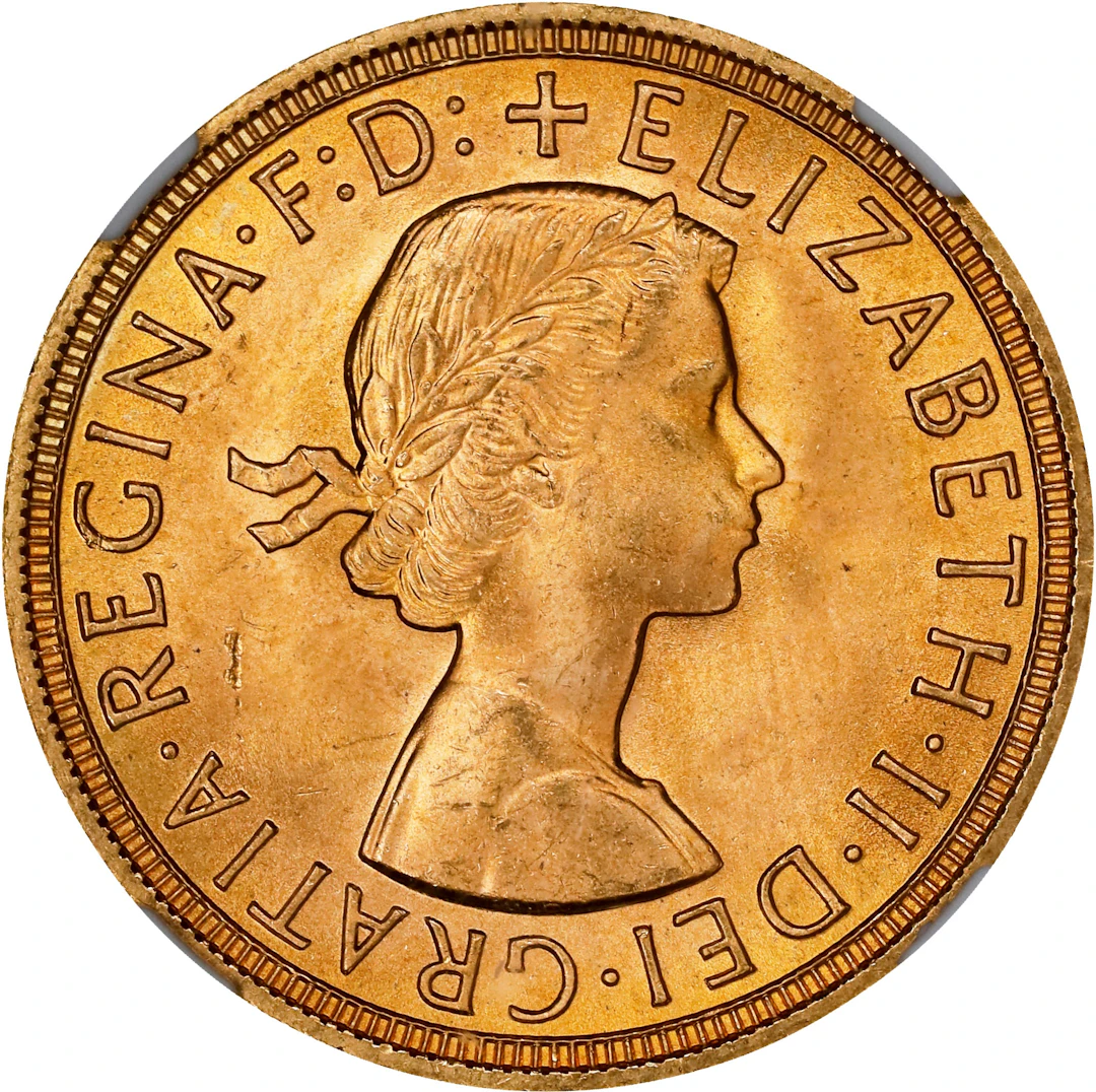 GREAT BRITAIN. Sovereign, 1958. London Mint. Elizabeth II. NGC MS-66.