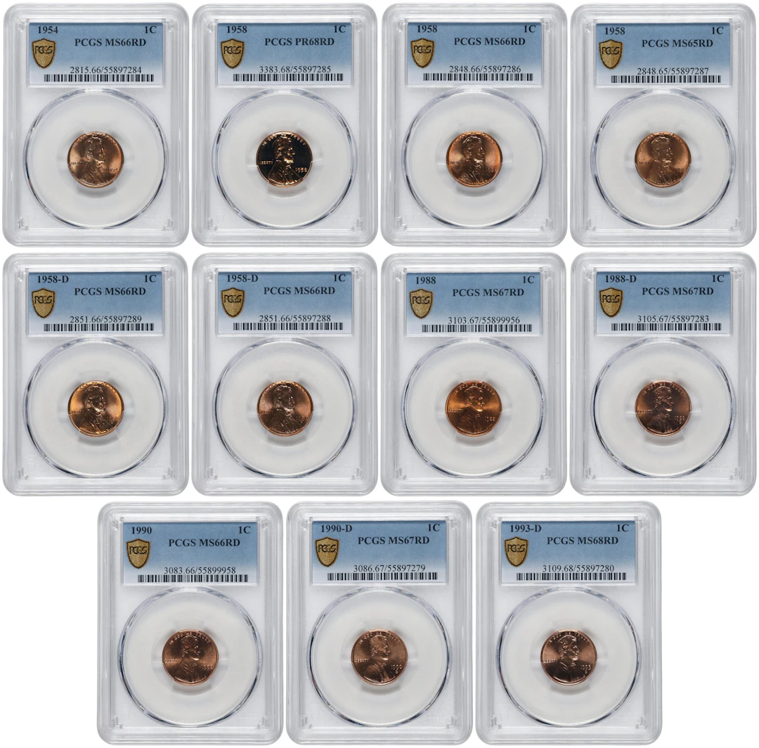 Lot of (11) Lincoln Cents. (PCGS).