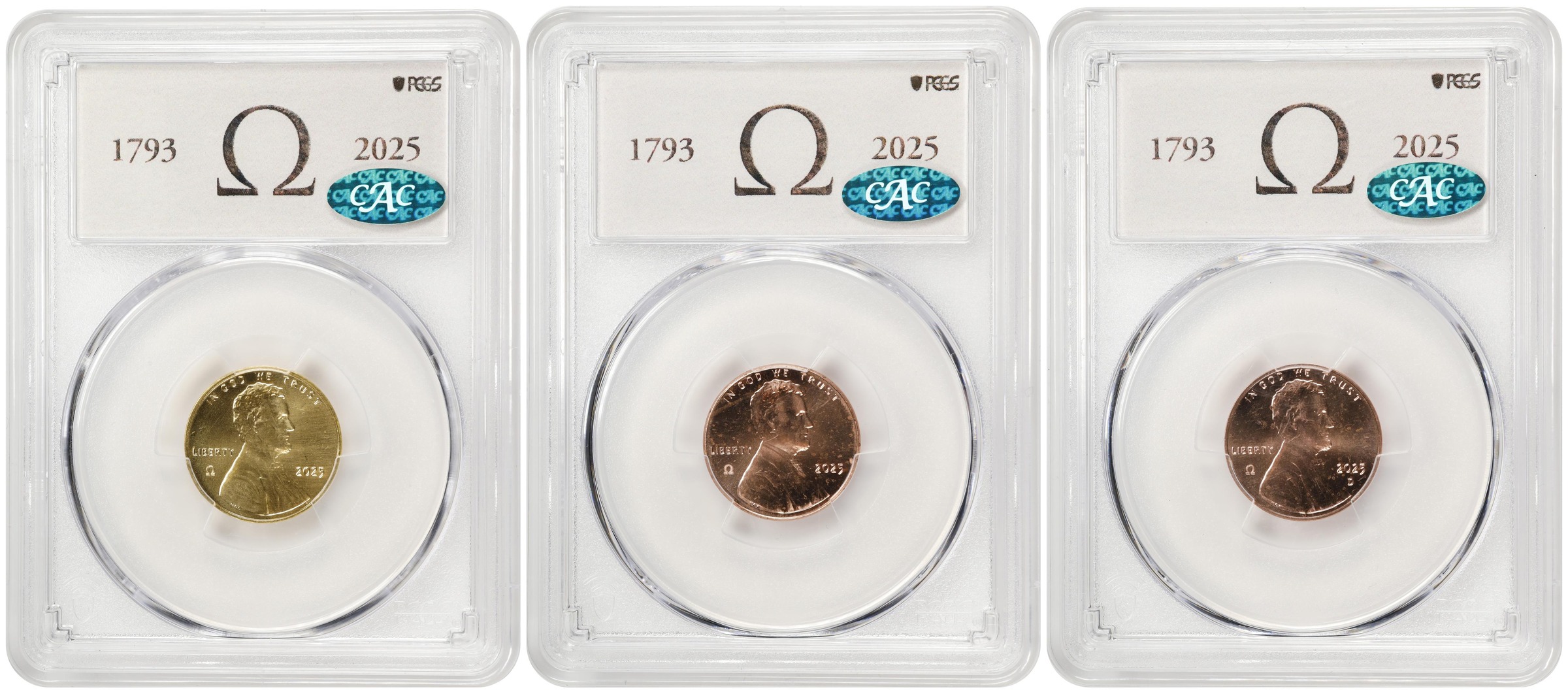 Omega Privy Mark 2025 Lincoln Cents Three-Coin Set. The Last Circulating