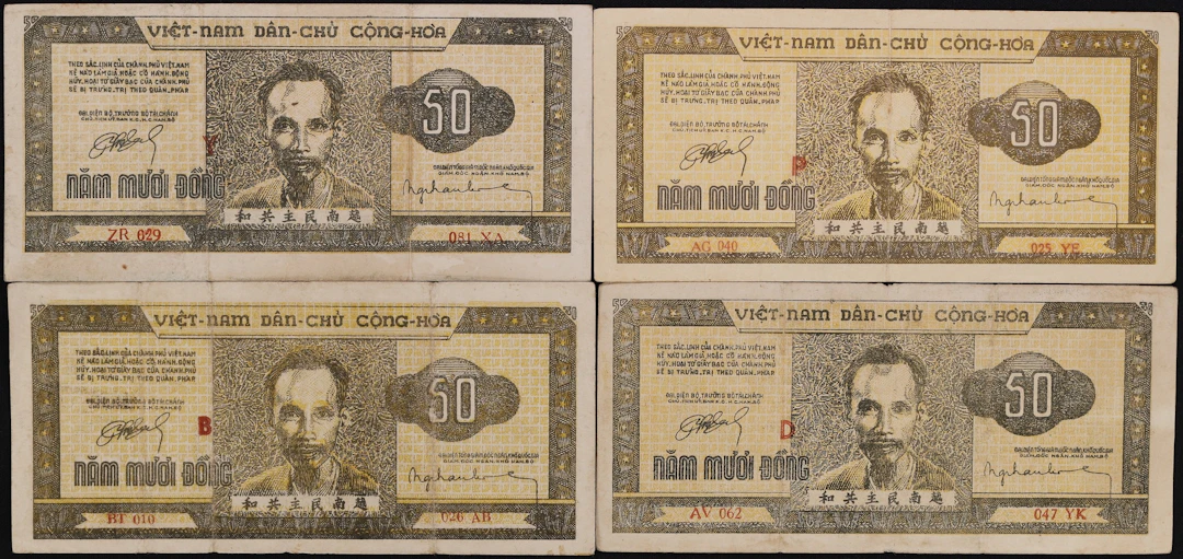 VIETNAM. Lot of (4). Viet-Nam Dan-Chu Cong-Hoa. 50 Dong, ND (1950).