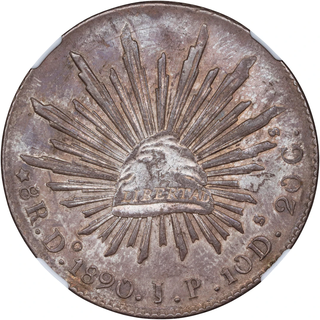 MEXICO. 8 Reales, 1890-Do JP. Durango Mint. NGC AU-58.