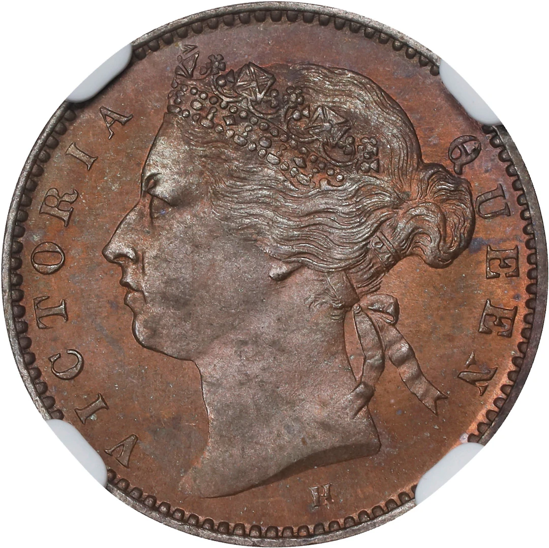 STRAITS SETTLEMENTS. 1/4 Cent, 1872-H. Birmingham (Heaton) Mint. Victoria.