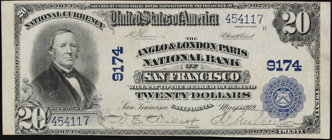 San Francisco, California. $20 1902 Plain Back. Fr. 652. The Anglo