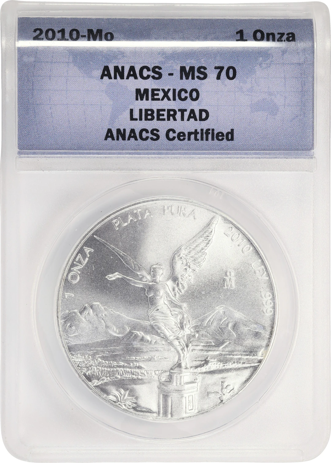 (1 oz, 31.104 g ASW). Mexico. 2010-Mo Silver 1 Onza. MS-70 (ANACS).