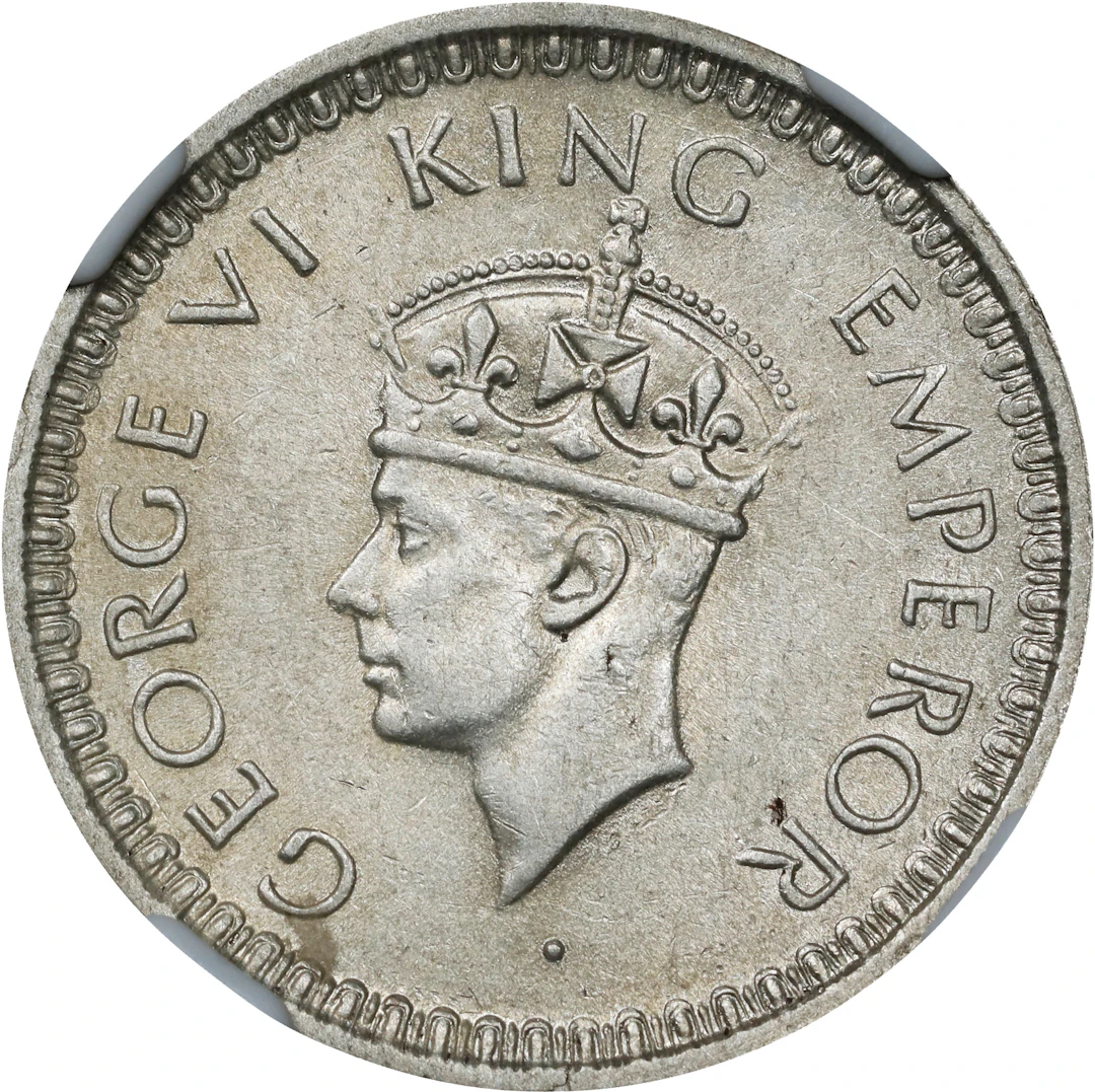 INDIA. 1/2 Rupee, 1945-L. Lahore Mint. George VI. NGC MS-62.
