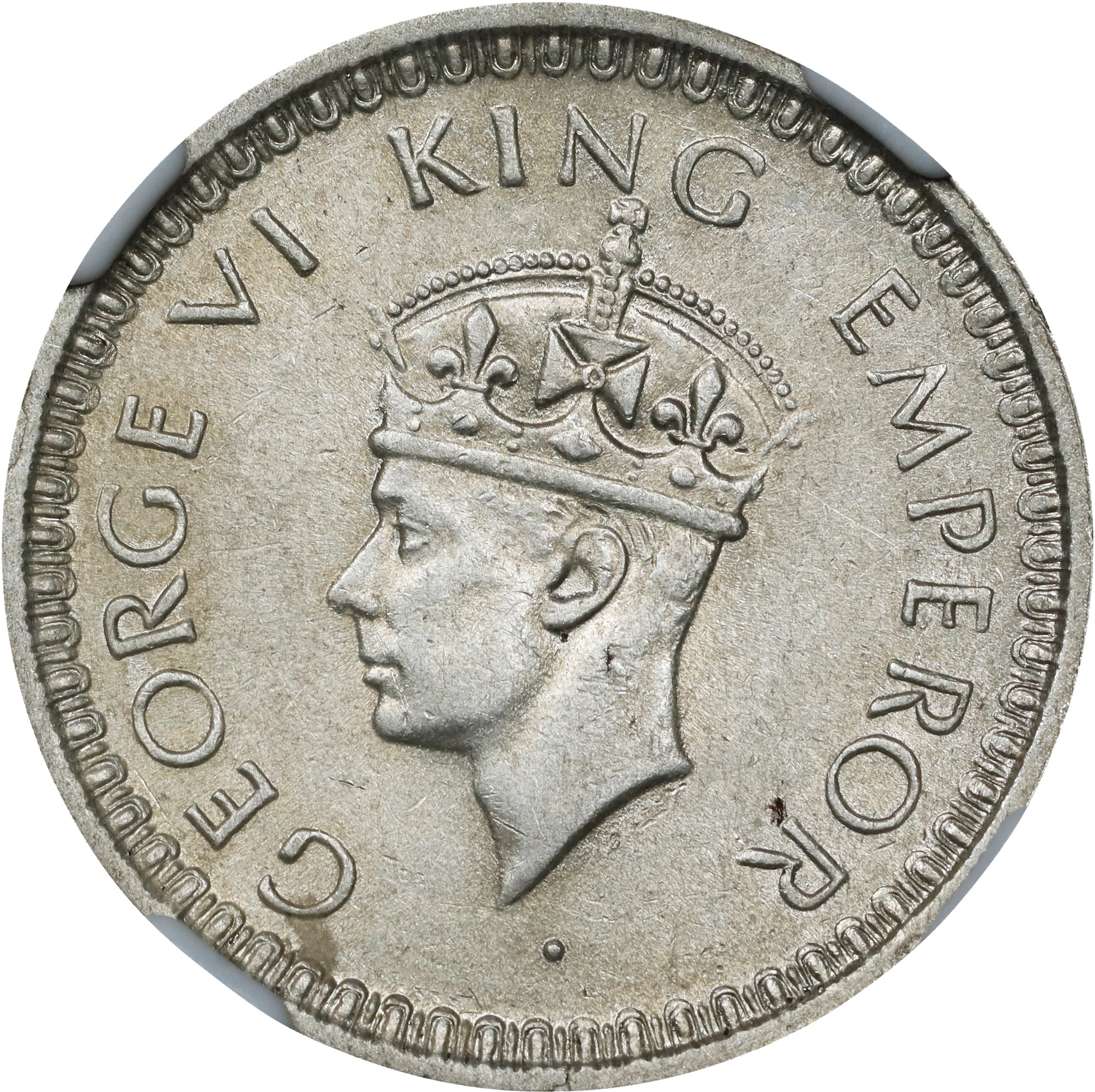 INDIA. 1/2 Rupee, 1945-L. Lahore Mint. George VI. NGC MS-62.