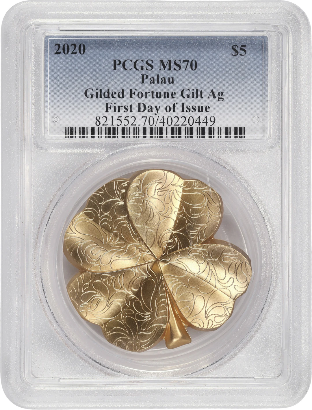 (1 oz, 31.104 g ASW). Palau. 2020 Fortune Four Leaf Clover 1 oz Silver