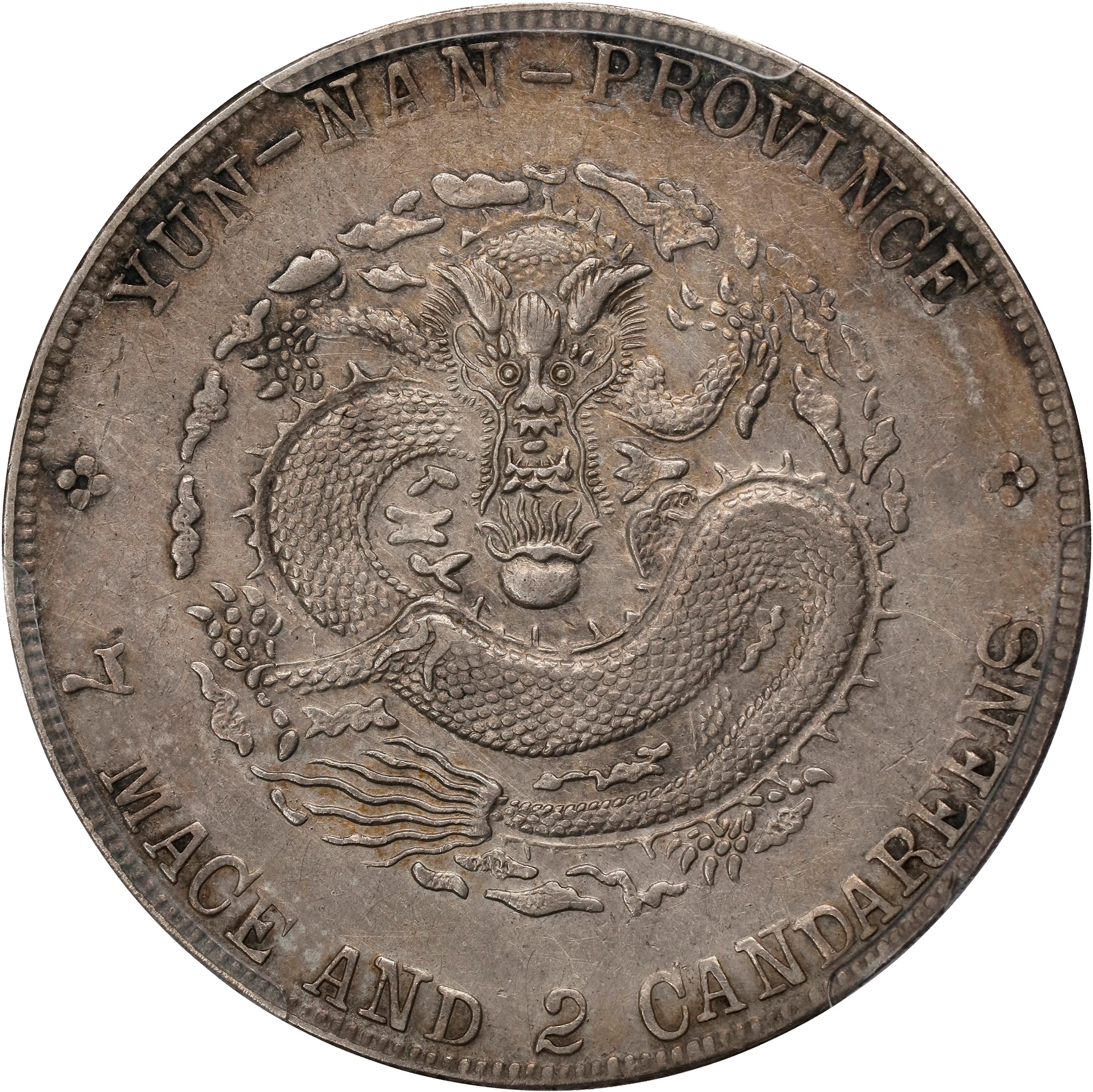 (t) CHINA. Yunnan. 7 Mace 2 Candareens (Dollar), ND (1909-11). Kunming