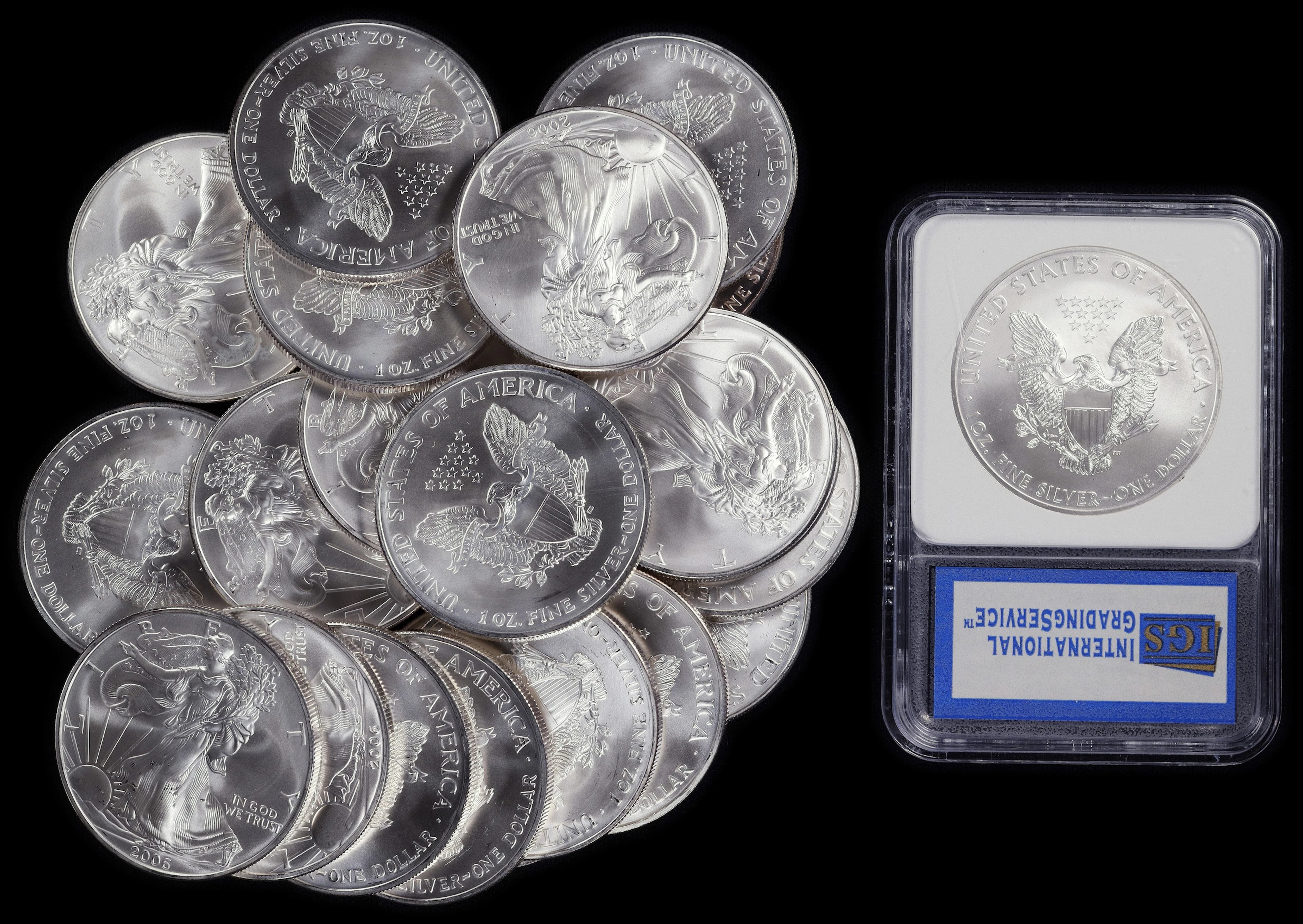 (23 oz, 715.392 g ASW). Lot of (23) Mixed Certified and Date American