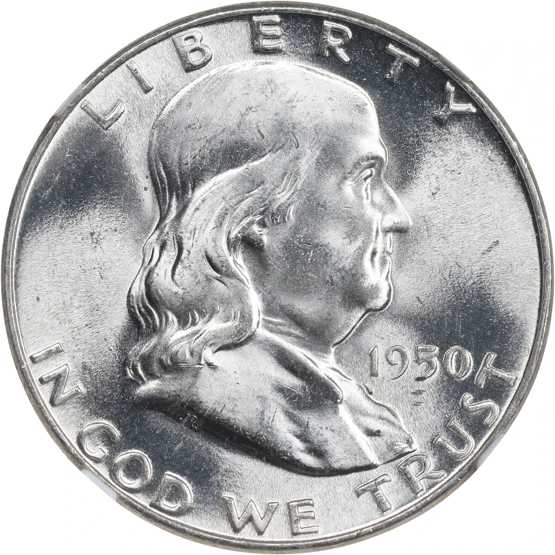 1950 Franklin Half Dollar. MS-66 FBL (NGC). CAC.