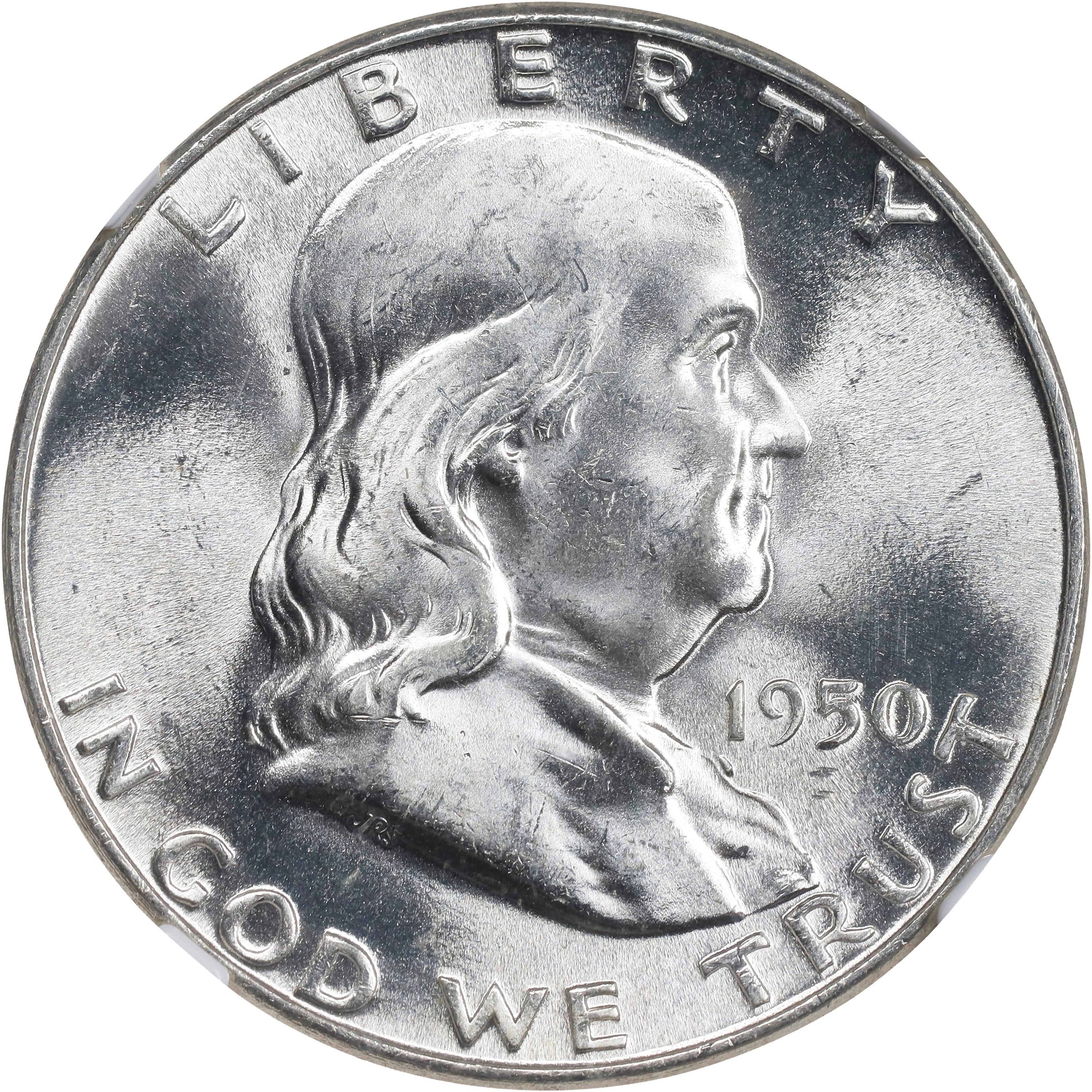 1950 Franklin Half Dollar. MS-66 FBL (NGC). CAC.