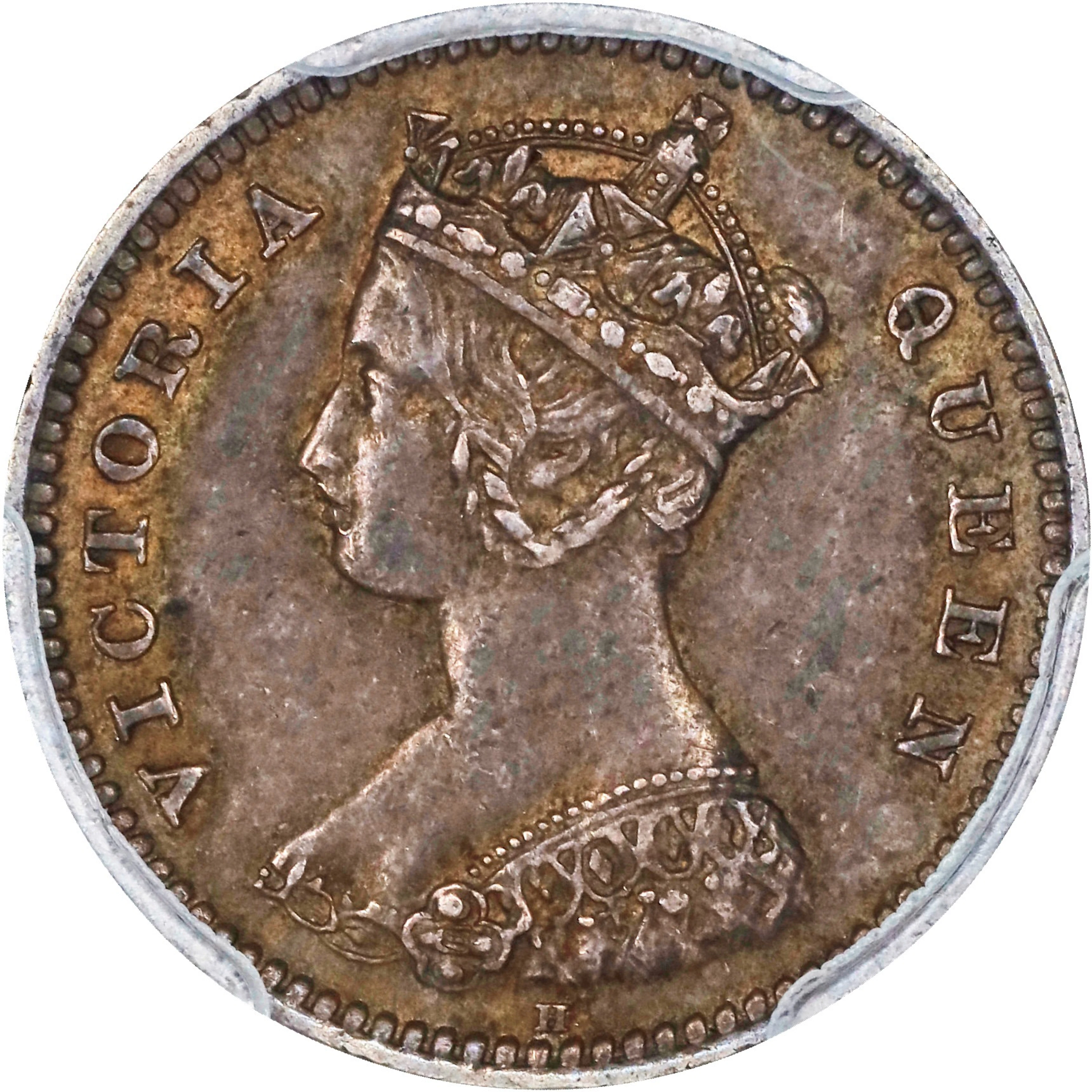 (t) HONG KONG (SAR). 10 Cents, 1882-H. Birmingham (Heaton) Mint. Victoria.