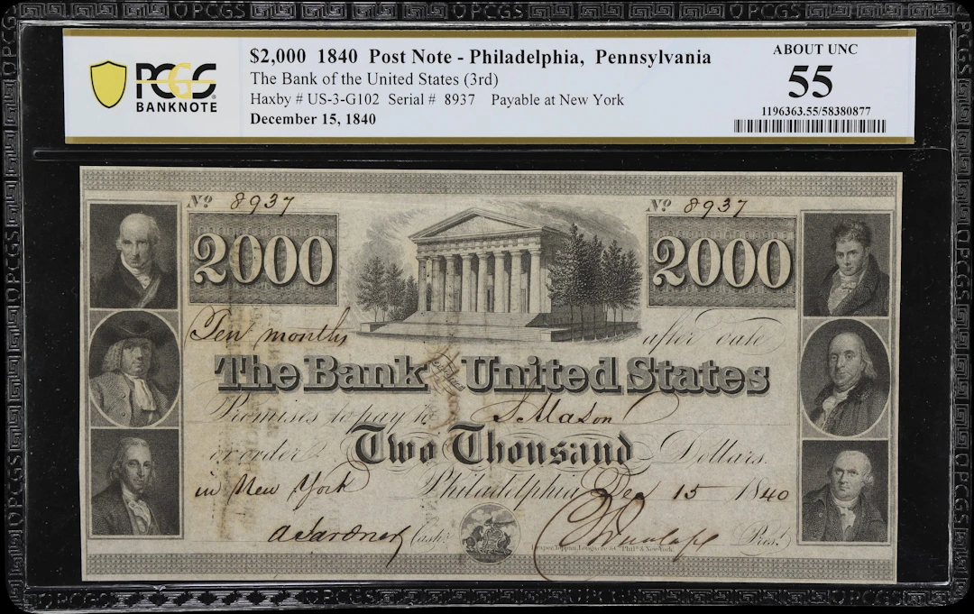 Philadelphia, Pennsylvania. Bank of the United States (3rd). 1840