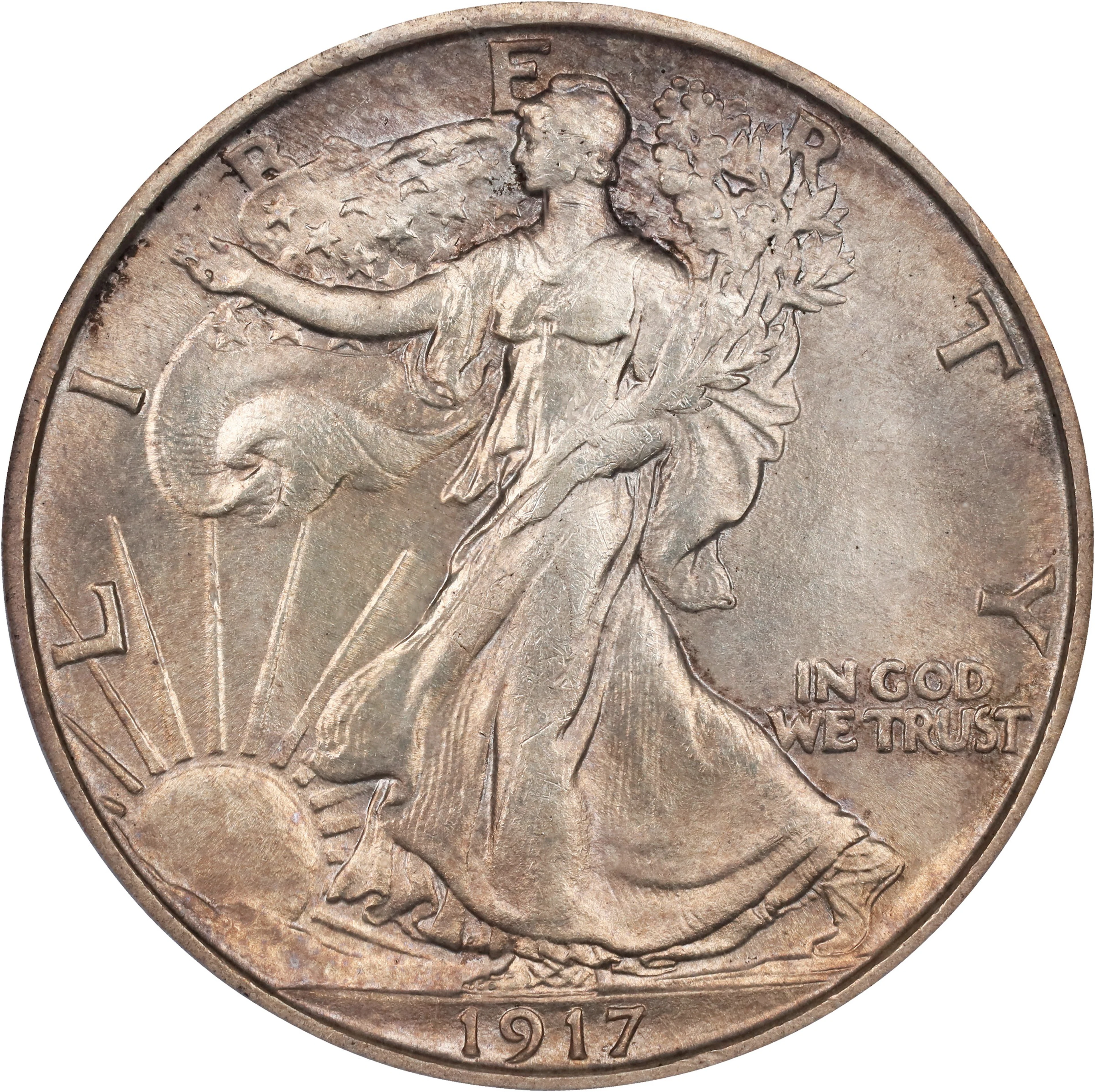 1917-S Walking Liberty Half Dollar. Reverse Mintmark. MS-64 (PCGS).