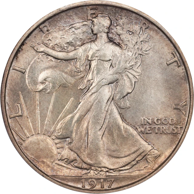 1917-S Walking Liberty Half Dollar. Reverse Mintmark. MS-64 (PCGS).
