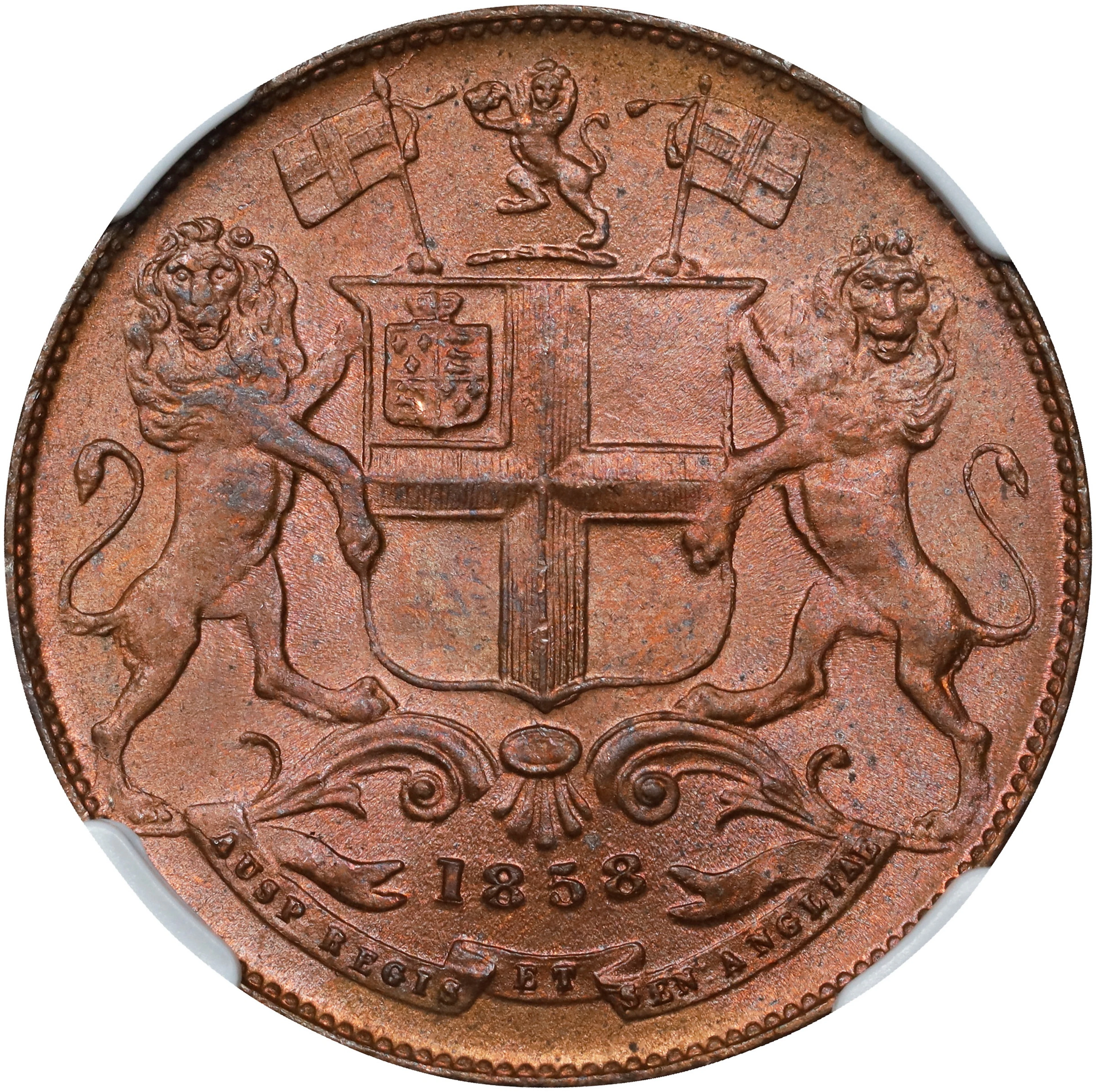 INDIA. British East India Company. 1/4 Anna, 1858-(W). Smethwick (J.