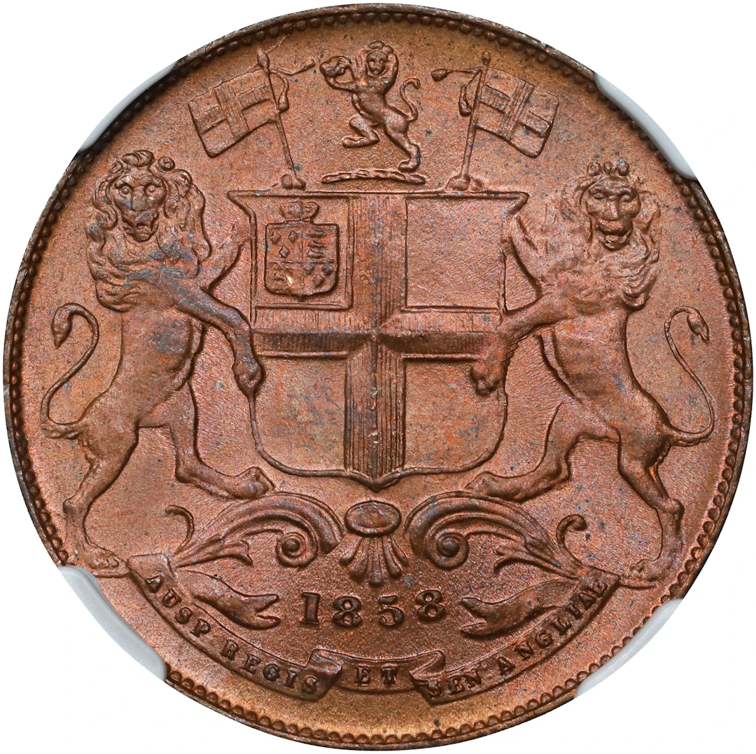 INDIA. British East India Company. 1/4 Anna, 1858-(W). Smethwick (J.