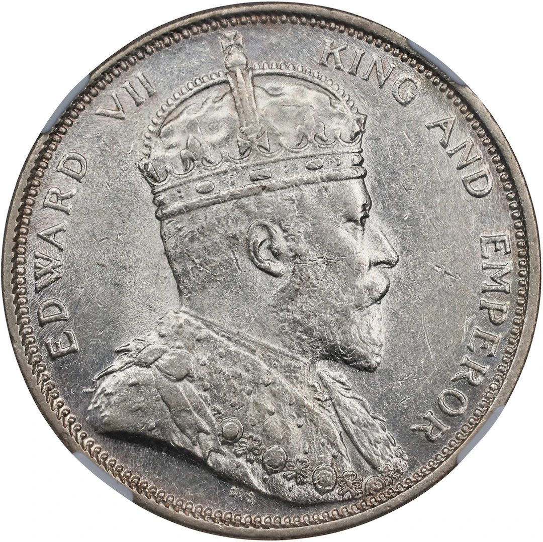 STRAITS SETTLEMENTS. Dollar, 1904-B. Bombay Mint. Edward VII. NGC MS-61.