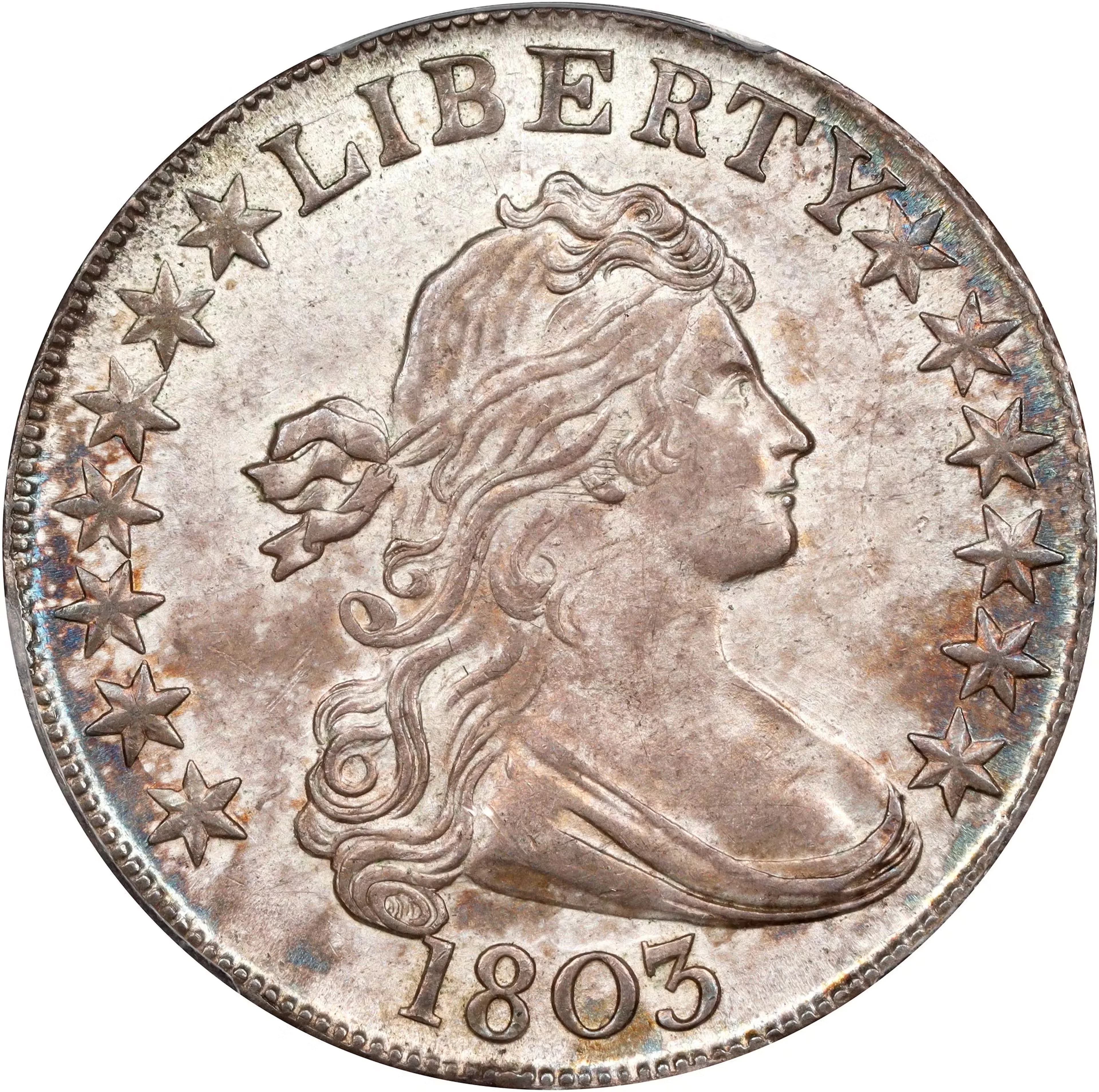 1803 Draped Bust Half Dollar. O-103, T-3. Rarity-2. Large 3, Large