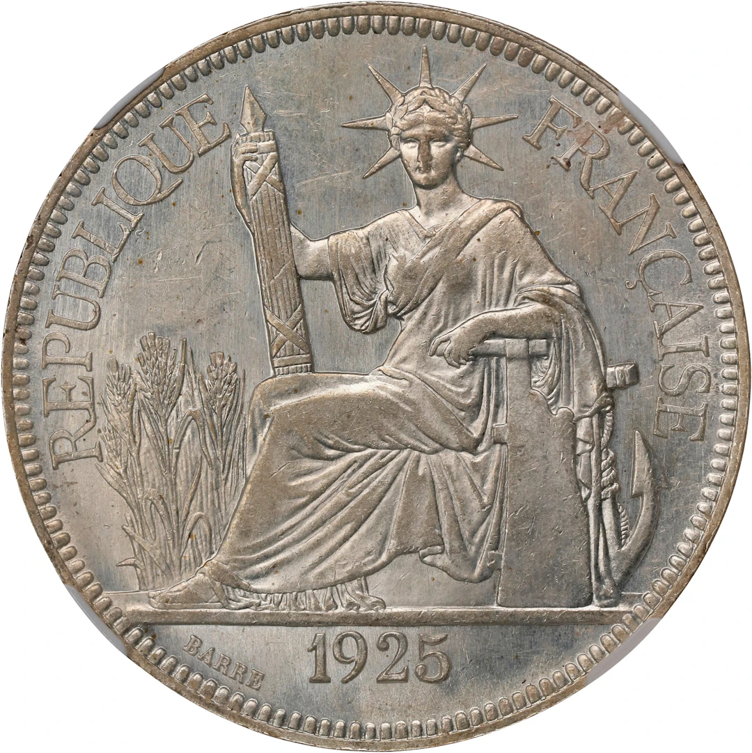 FRENCH INDO-CHINA. Piastre, 1925-A. Paris Mint. NGC MS-62.