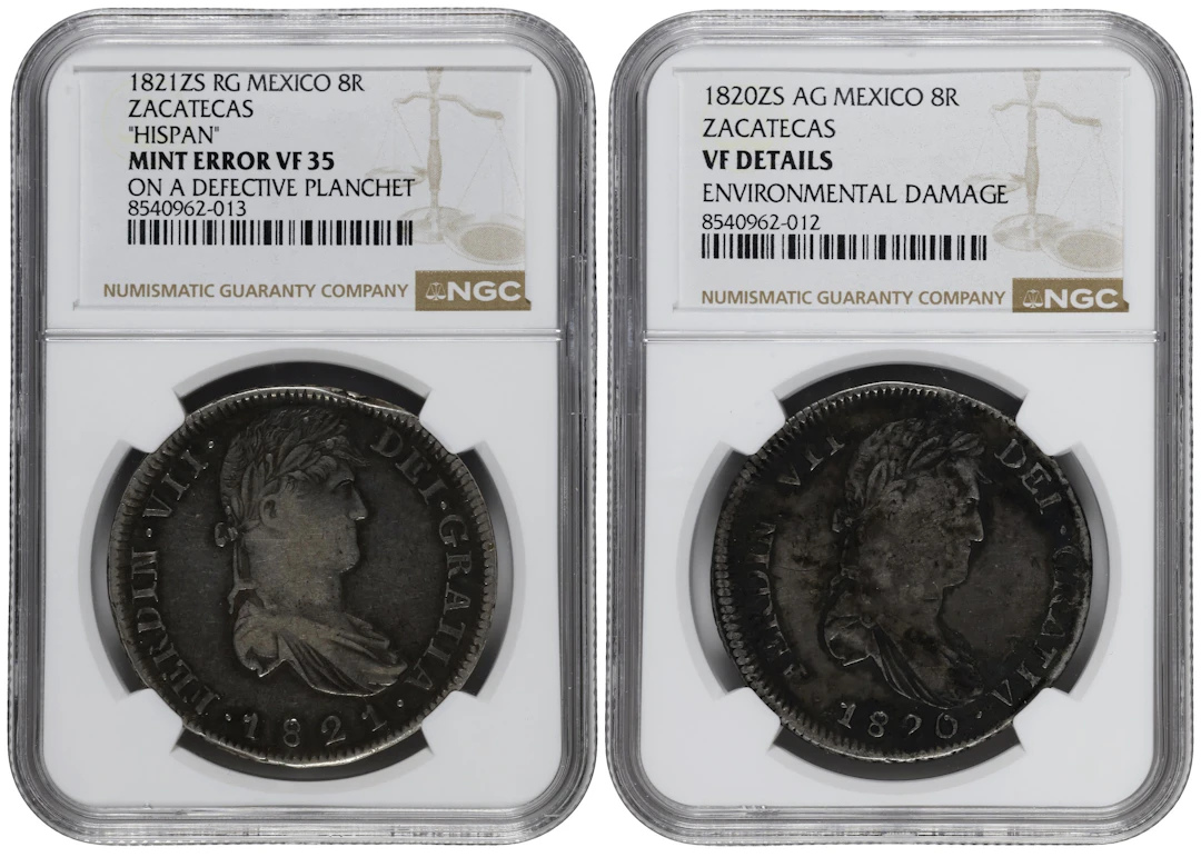 MEXICO. War of Independence. Zacatecas. Duo of 8 Reales (2 Pieces)