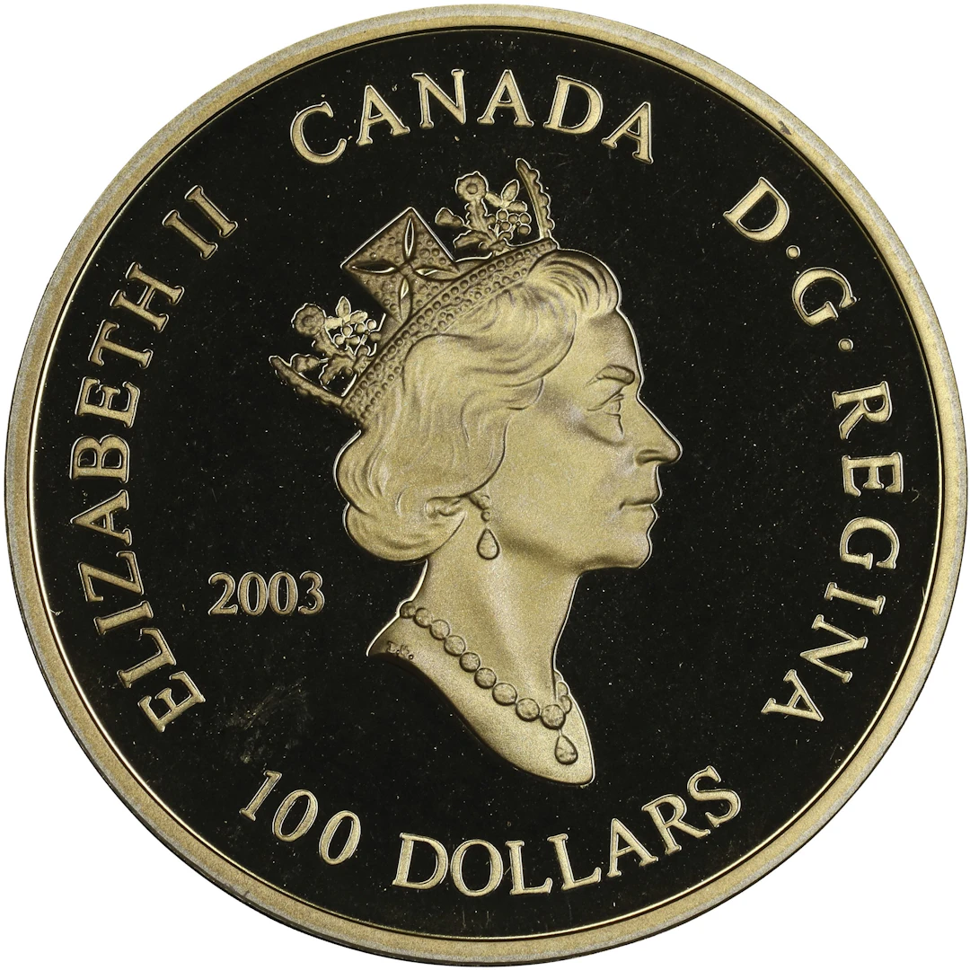 (0.25 oz, 7.776 g AGW). Canada. 2003 Marquis Wheat Gold $100.