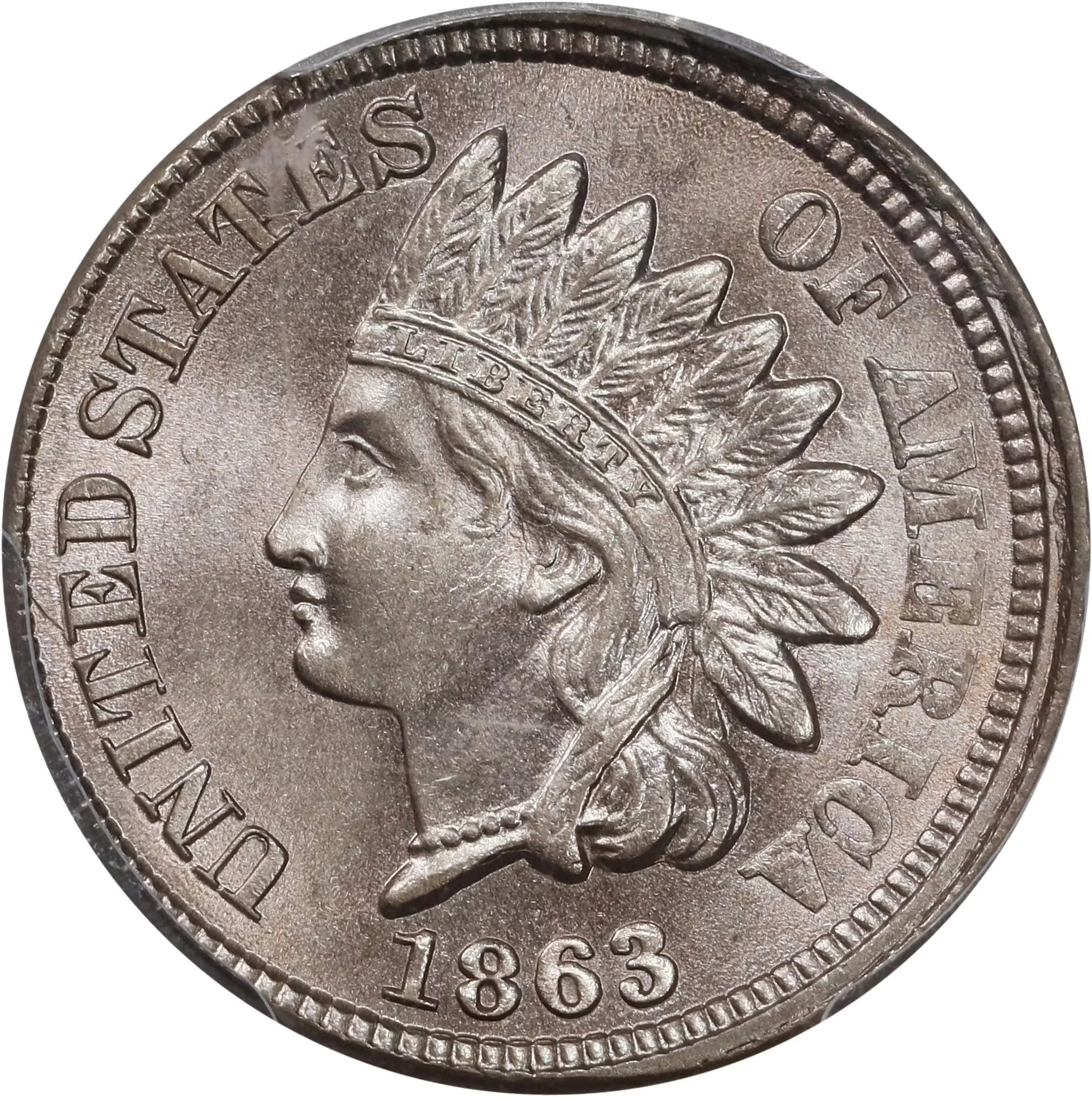 1863 Indian Cent. MS-66 (PCGS). CAC.