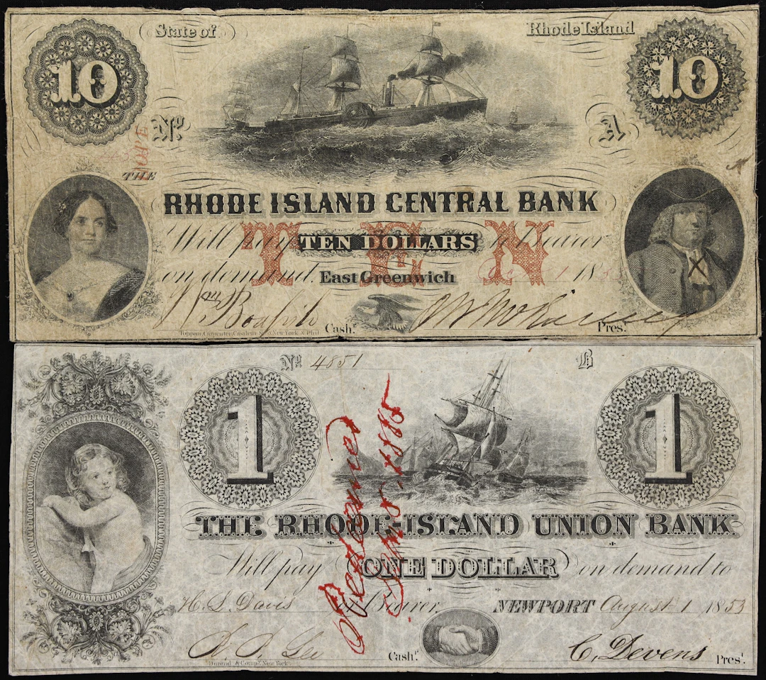 Lot of (2) East Greenwich & Newport, Rhode Island. Rhode Island Central