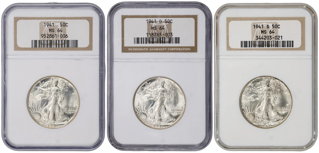 1941 Walking Liberty Half Dollar. PDS Set. MS-64 (NGC).