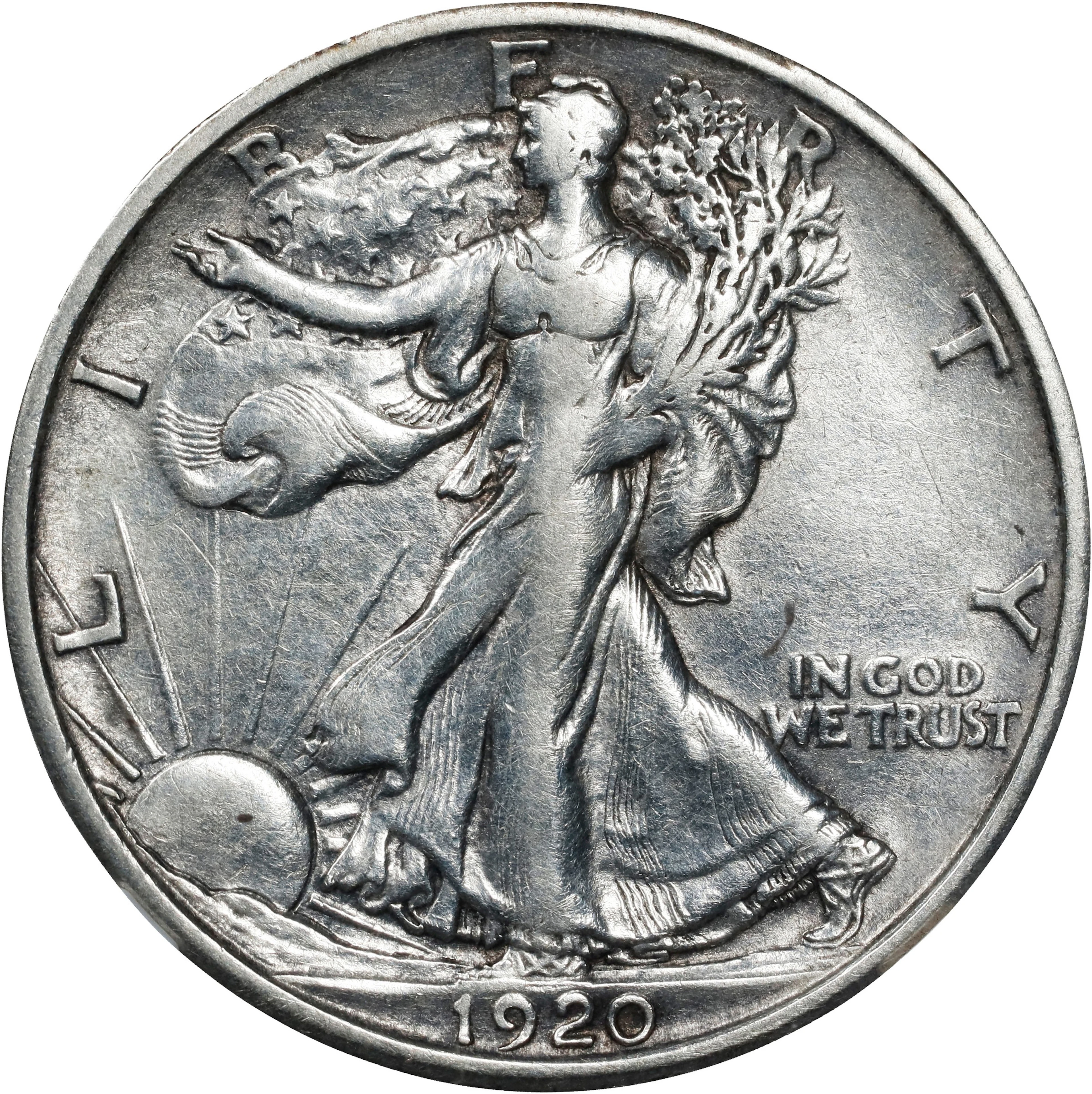 1920-D Walking Liberty Half Dollar. EF-40 (NGC).