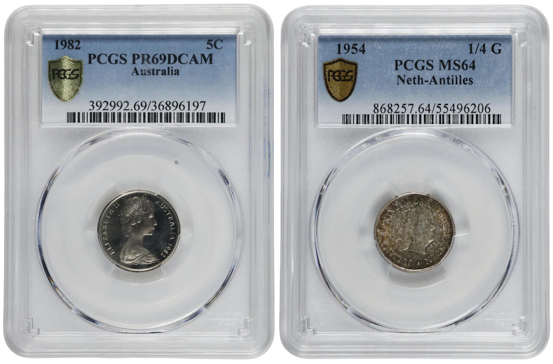 MIXED LOTS. Duo of Mixed Coinage (2 Pieces), 1954-82. Both PCGS Certified.