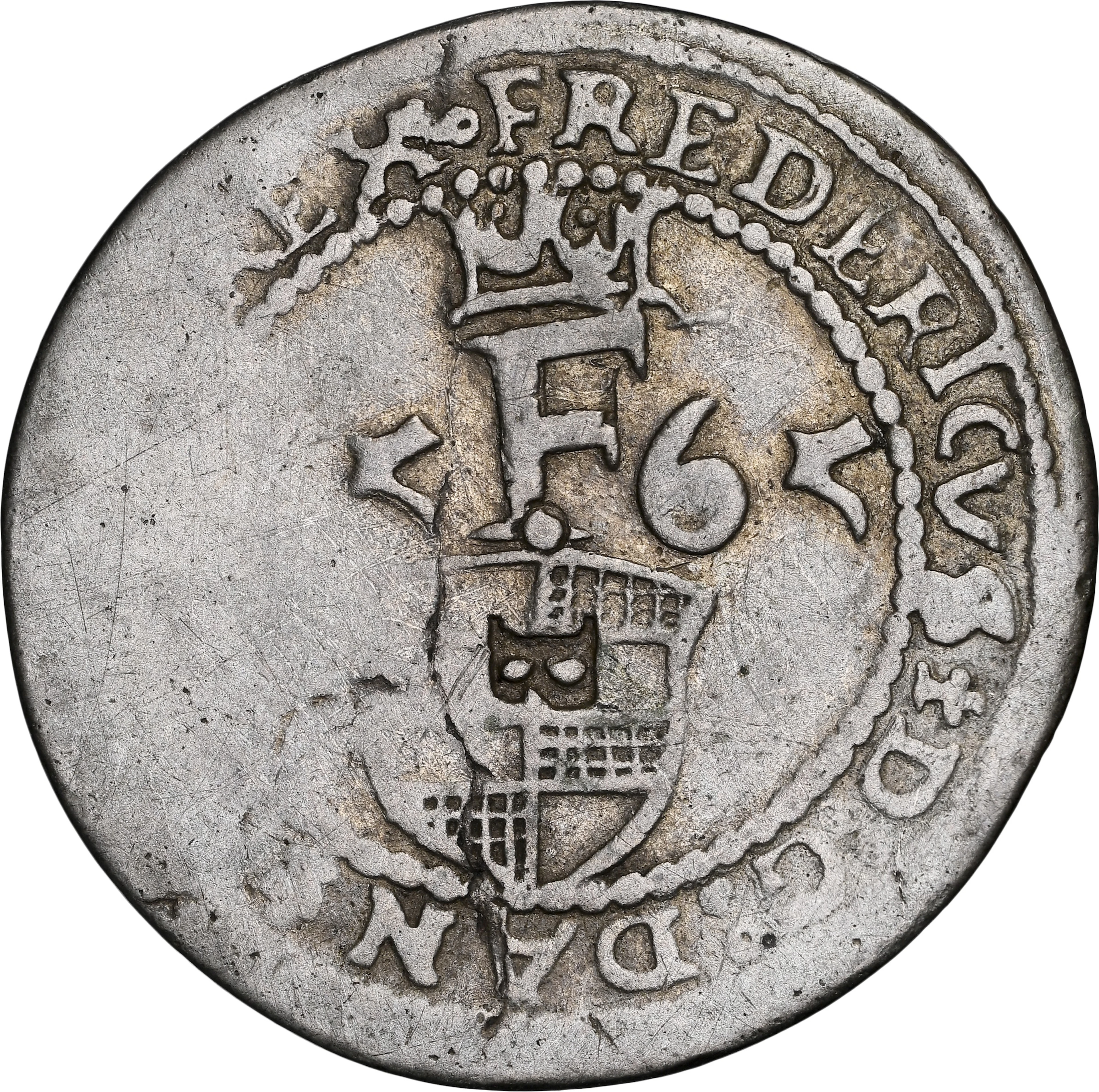 DENMARK. 8 Skilling (?), 1565. Visby MInt. Frederik II. NGC VG Details--.