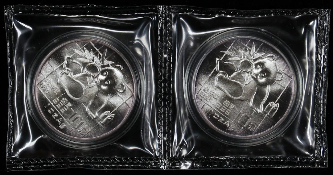CHINA. Duo of Silver 10 Yuan (2 Pieces), 1989. Panda Series. GEM UNCIRCULATED.