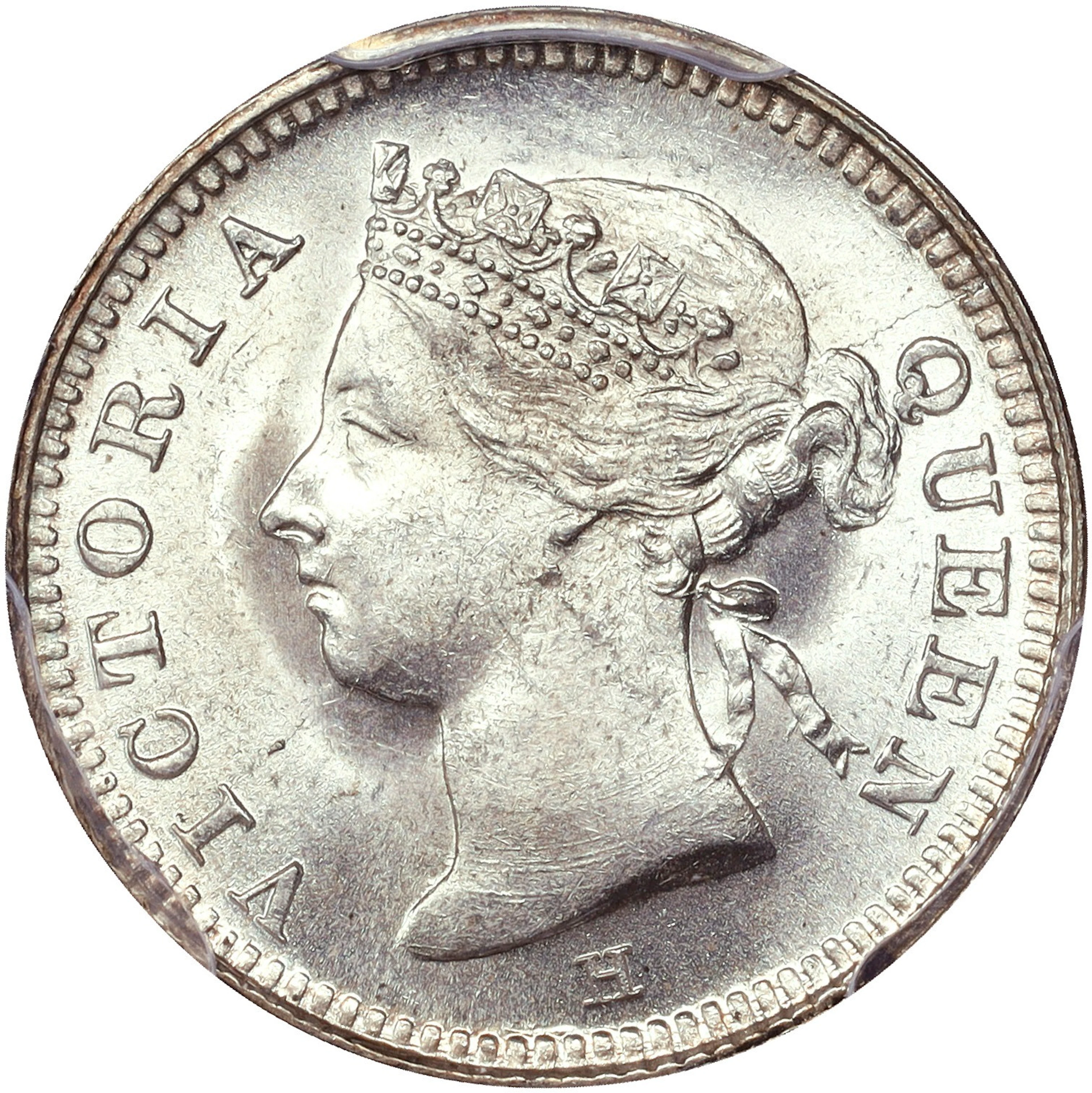 (t) HONG KONG (SAR). 5 Cents, 1890-H. Birmingham (Heaton) Mint. Victoria.