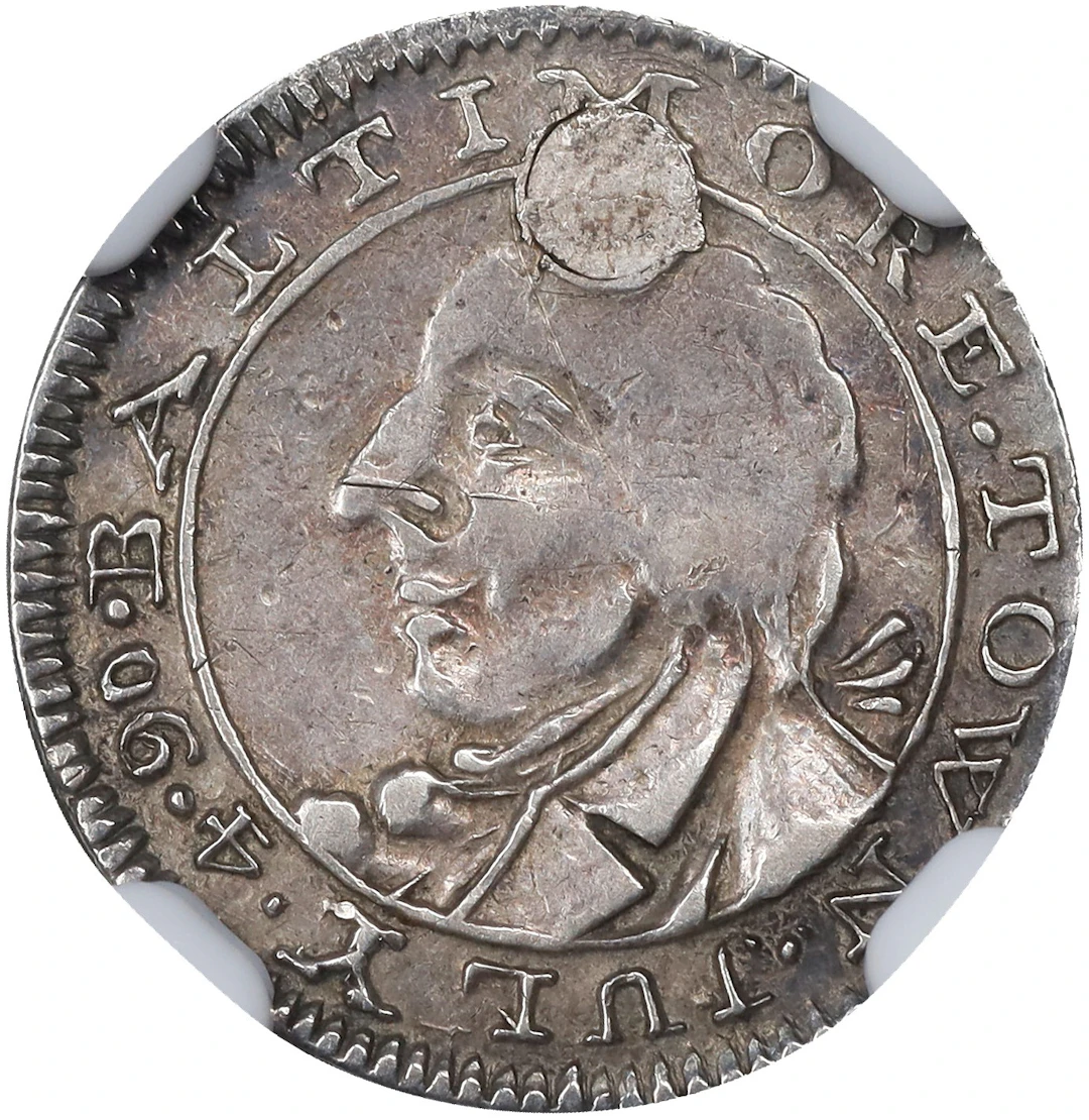 1790 Standish Barry Threepence. W-8510. Rarity-6-. EF Details--Holed (NGC).