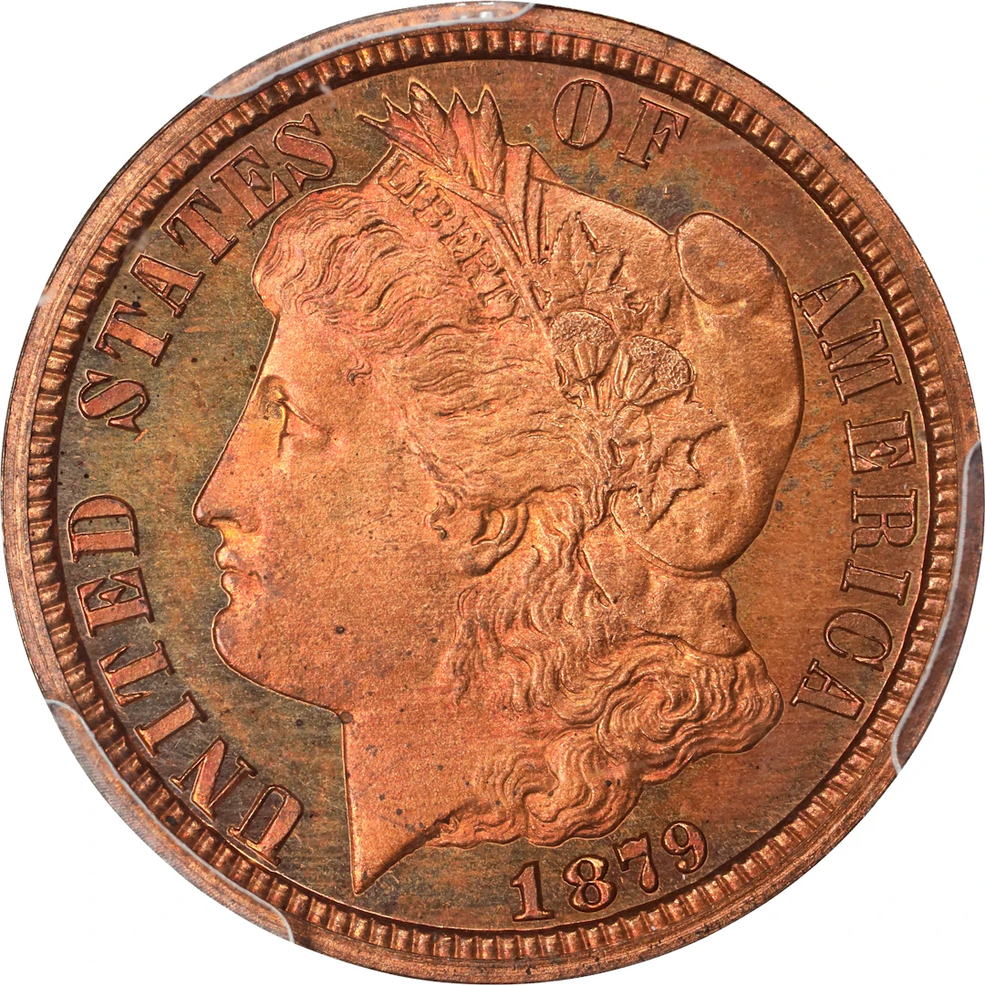 1879 Pattern Morgan Dime. Judd-1587, Pollock-1780. Rarity-6+. Copper.