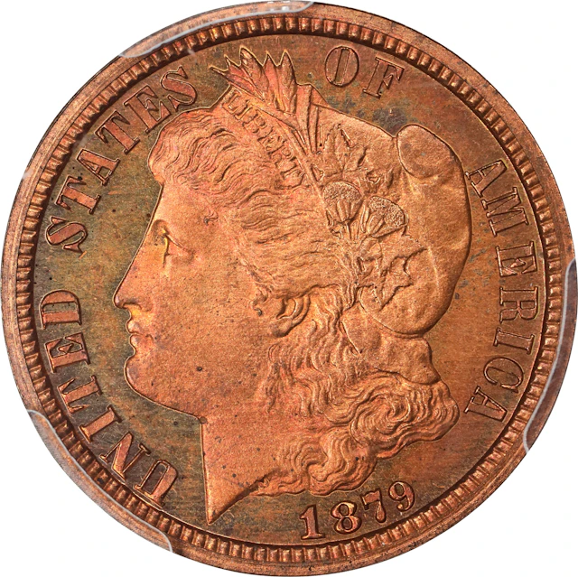 1879 Pattern Morgan Dime. Judd-1587, Pollock-1780. Rarity-6+. Copper.